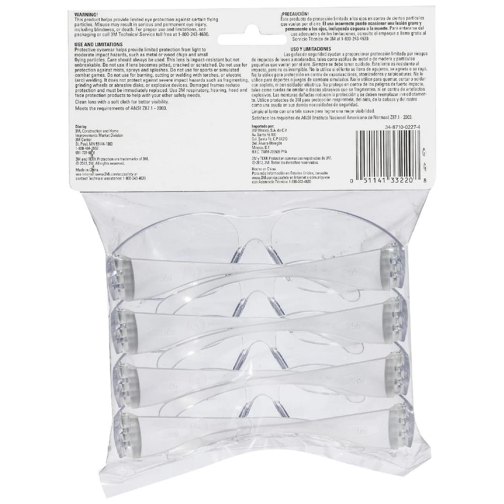 5 3M Safety Eyewear Clear 4 Pack, 5 of 5