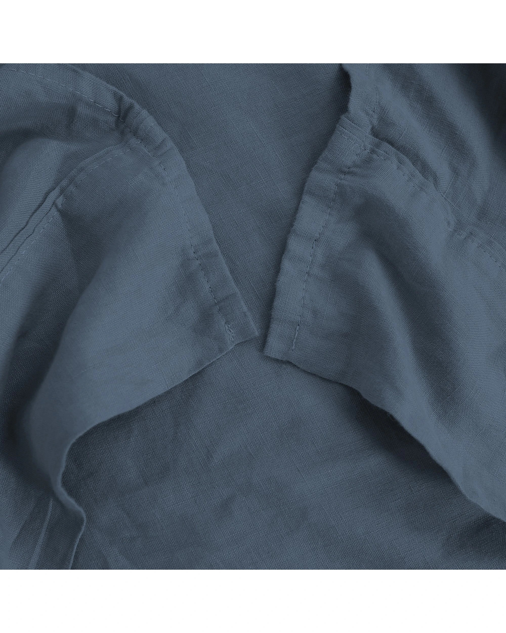 3 Natural Home 100% European Flax Linen Sheet Set - Super King Bed - Washed Blue, 3 of 9