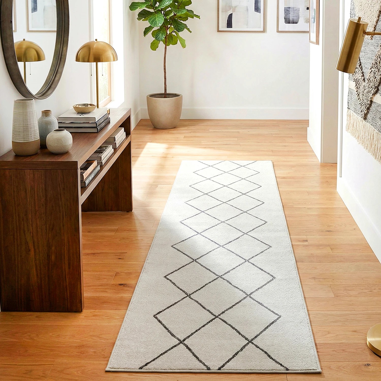 1 Common Ground Rugs Elysium Lola 400x80cm - Large Runner Power Loomed Pet Friendly Rug - Natural, 1 of 4