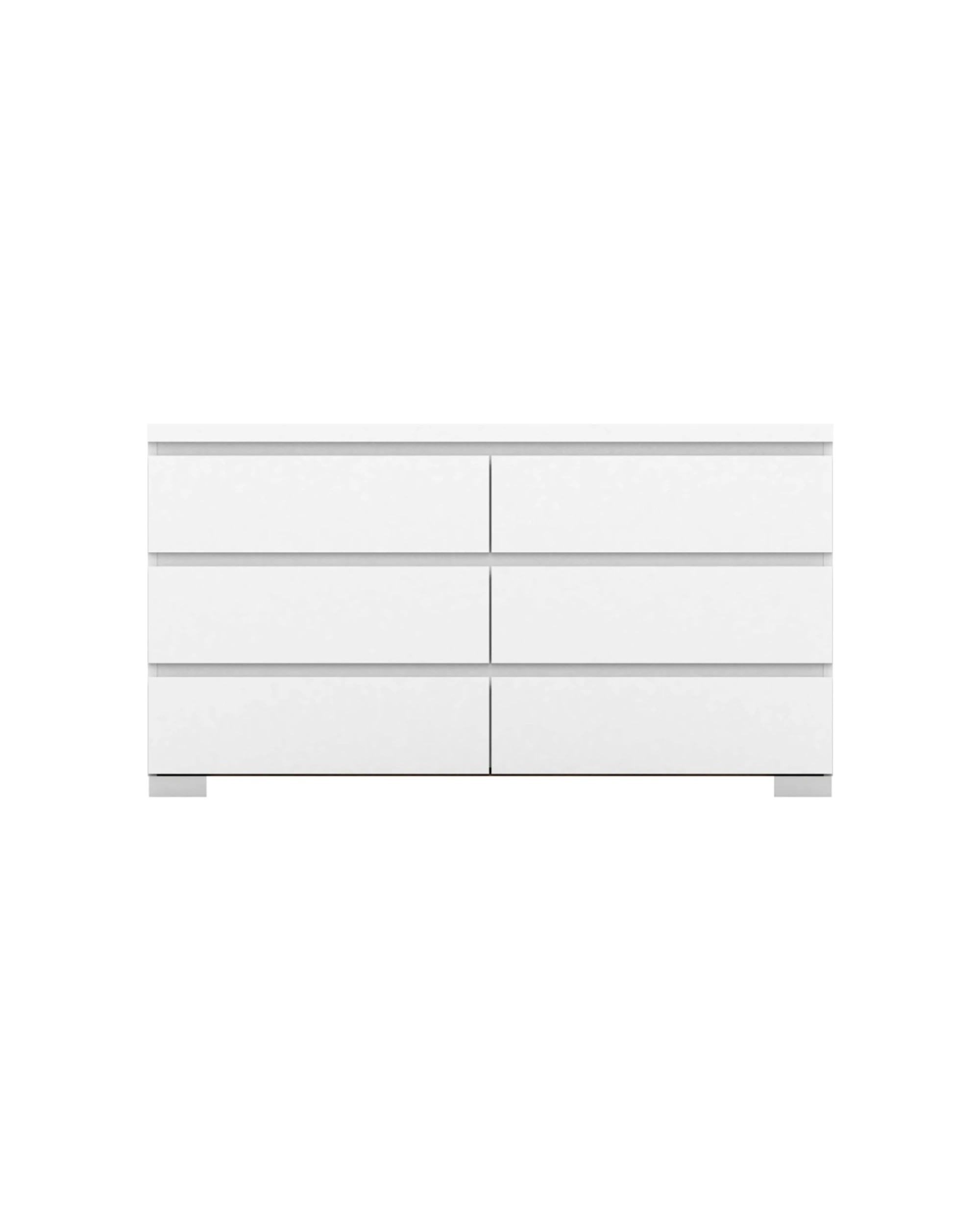 1 Alpine Bay Elara 6 Drawer Chest High Gloss Modern Bedroom Storage Unit - White, 1 of 5