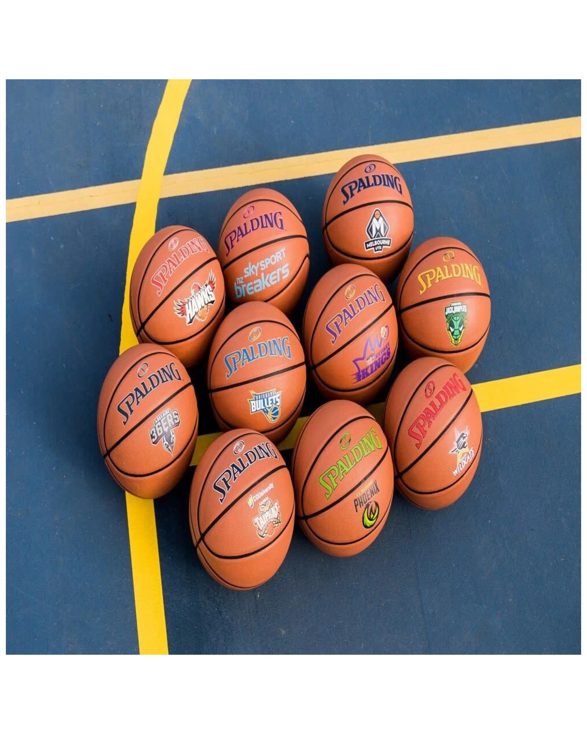 4 Spalding NBL Team Series Indoor Outdoor Basketball - Illawarra Hawks Size 7 - Orange, 4 of 4