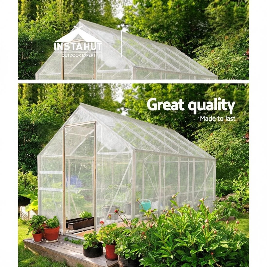 2 Instahut Tarp Tarpaulin 5x6m Canvas Heavy Duty Camping Cover - Clear, 2 of 5