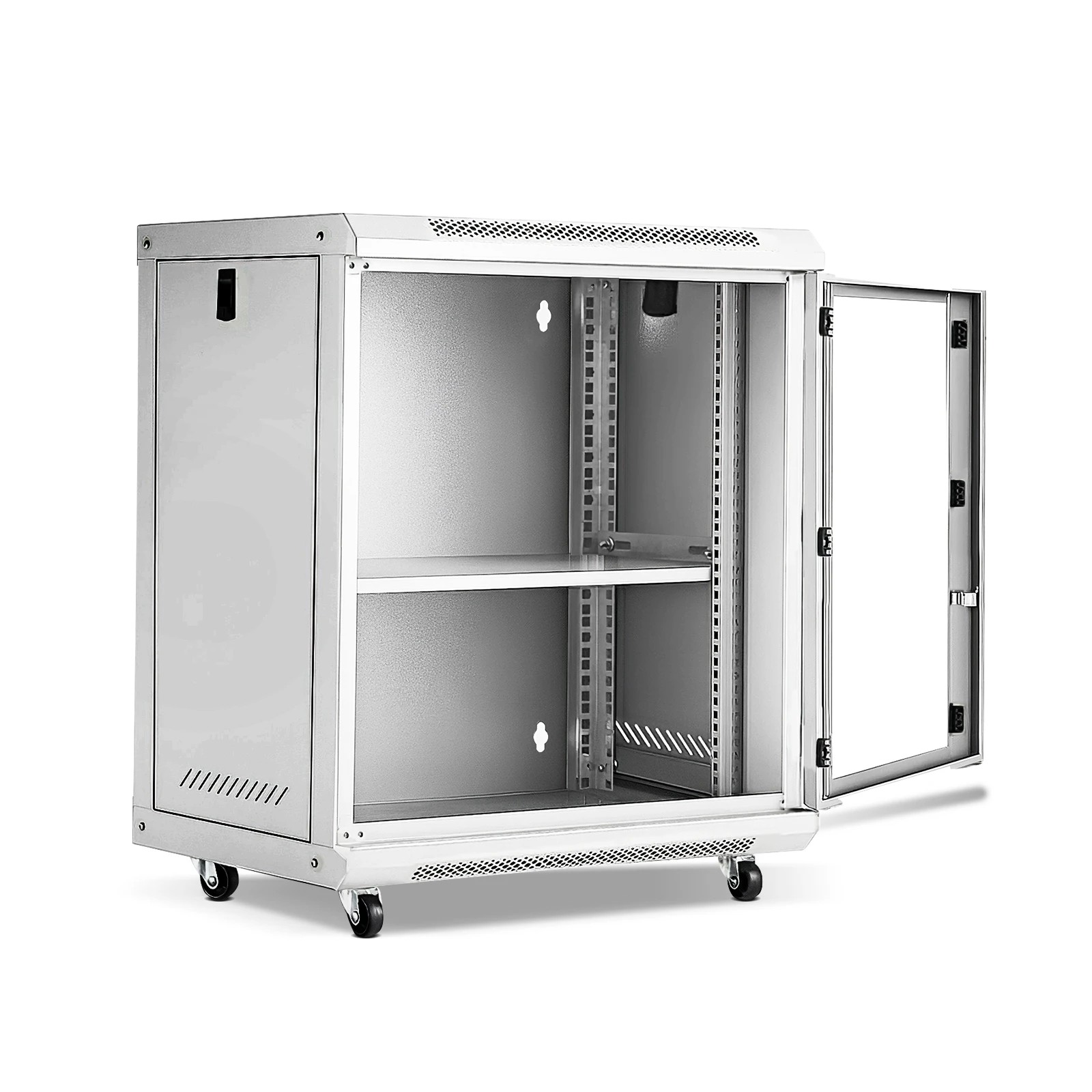 7 Ausway 12U Server Cabinet Rack Network Data Case Wall Mount LAN Enclosure Comms 19Inch 400mm Deep Locking Glass Door, 7 of 10
