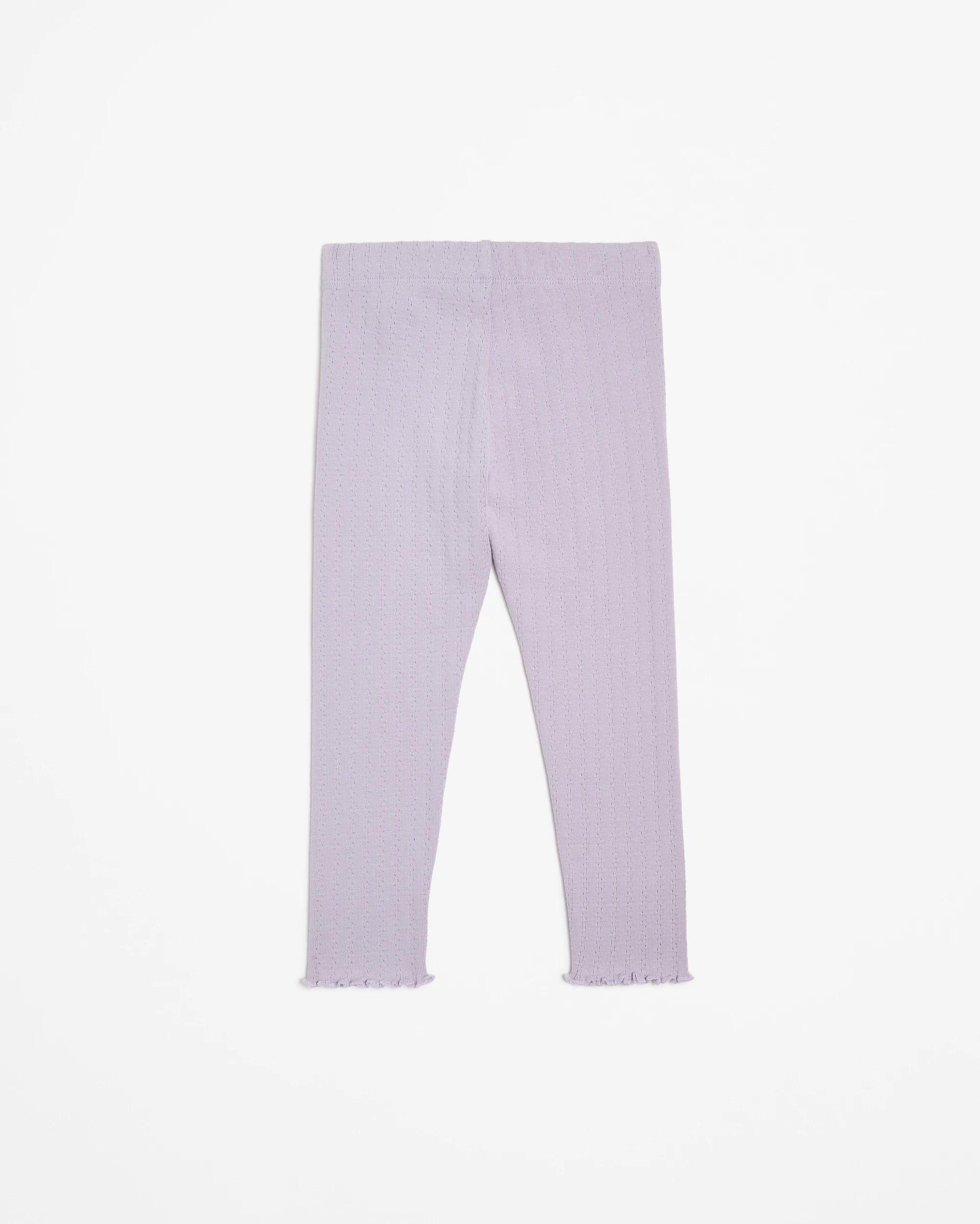 3 Target Kids Australian Cotton Pointelle Rib Leggings, Girls Size 5 — Palm Tile (multi) PURPLE, 3 of 3