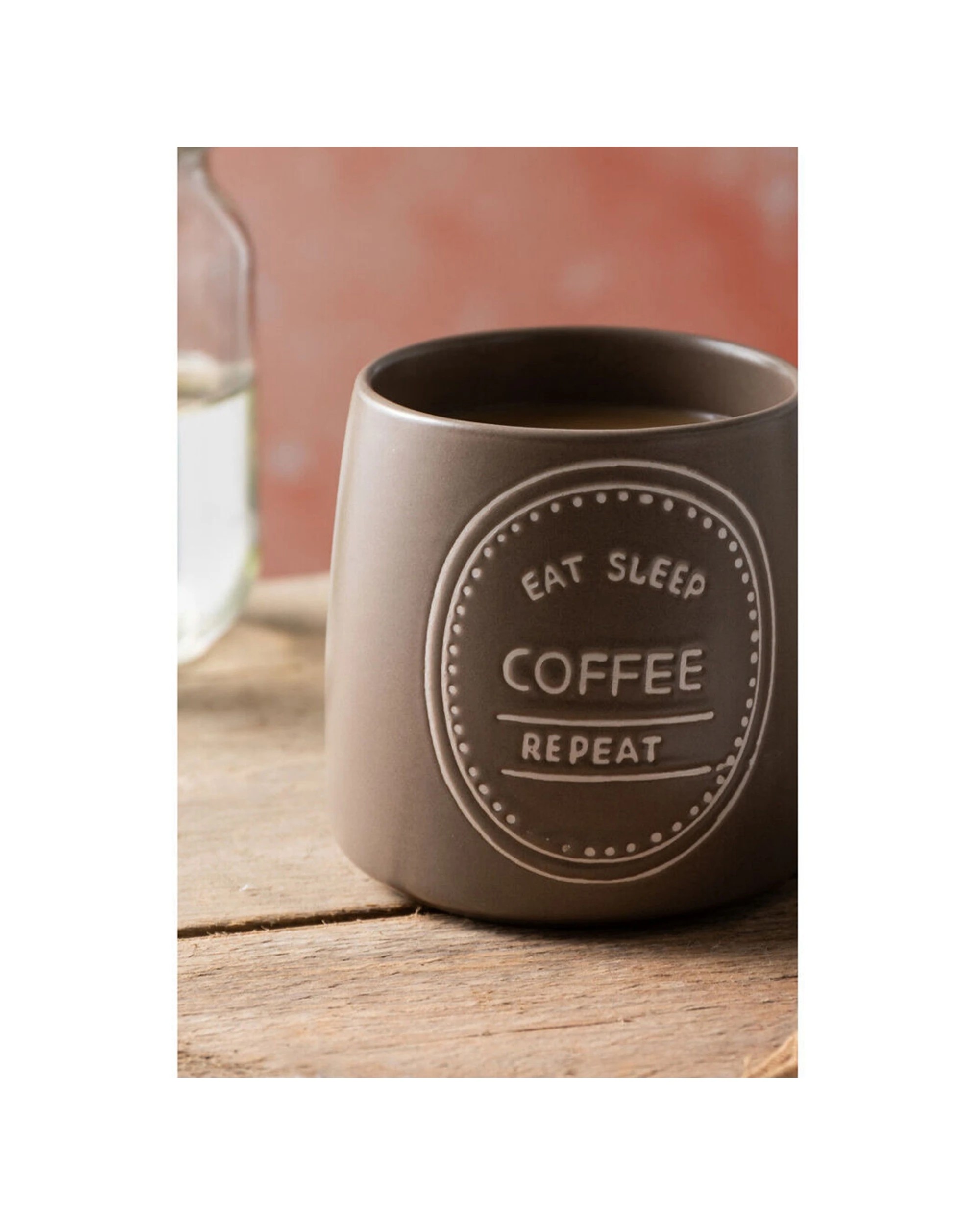 5 Mikasa 8PK Eat Sleep Coffee Repeat Coffee Mug Cup Stoneware 400ml - Brown, 5 of 8