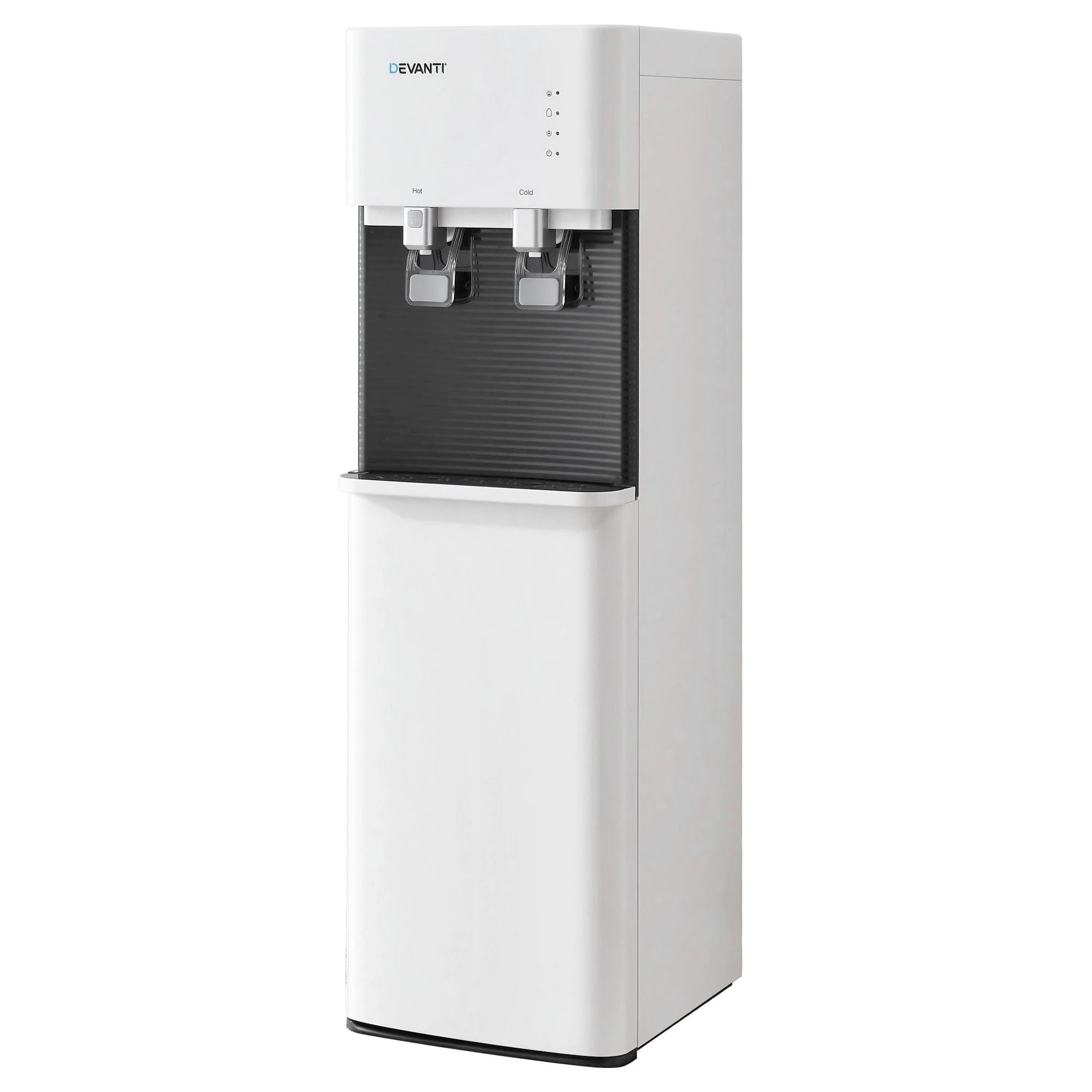 1 Devanti 2 Taps Water Cooler Dispenser Bottom Loading Dispenser Chiller Filter Purifier - White, 1 of 1
