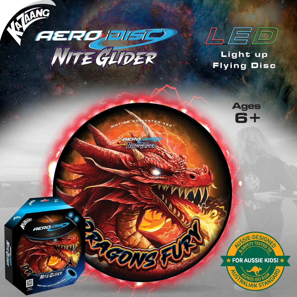 8 Kazaang Aero Disc Nite Glider - Dragons Fury, 8 of 8