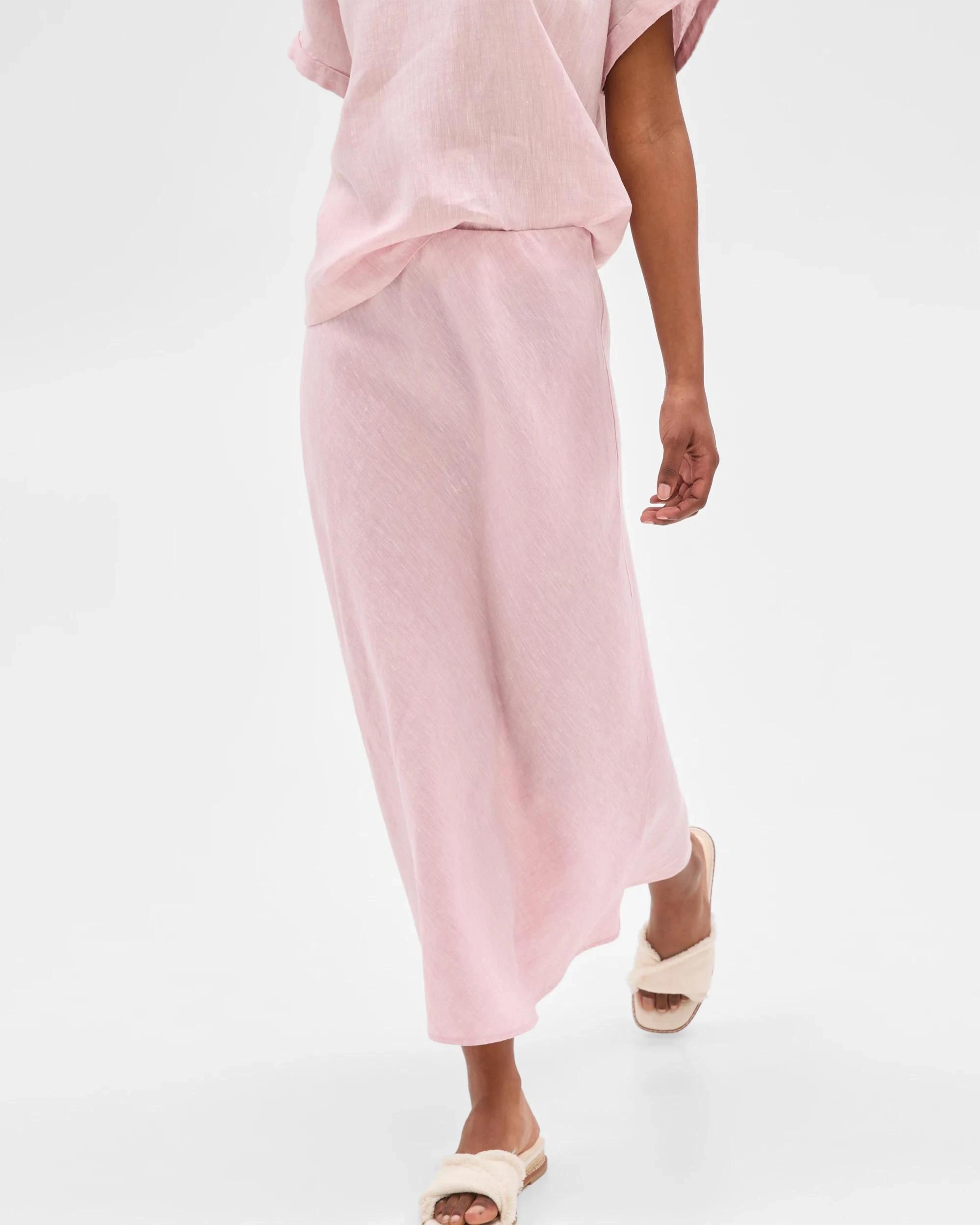 2 Target Petites European Linen Bias Maxi Skirt PRETTY PINK, 2 of 6