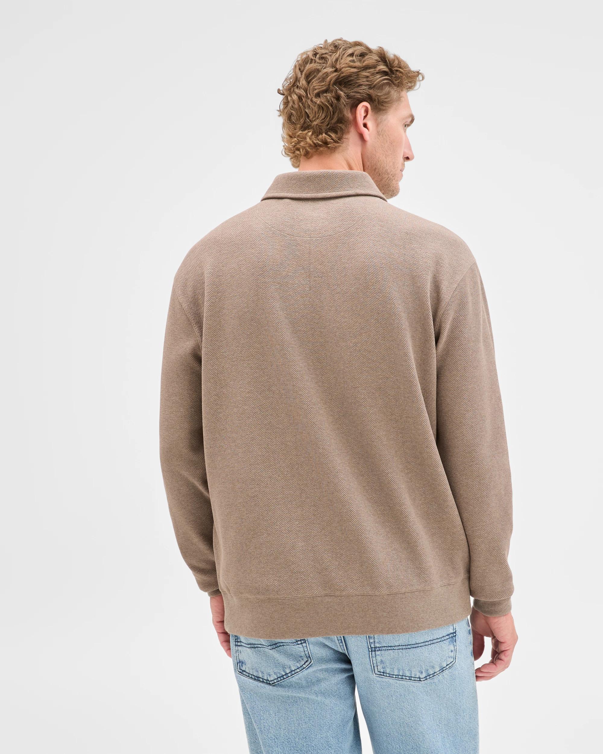 4 Target Man Australian Cotton Blend Textured Fleece 1/4 Zip Collared Top ROCK, 4 of 7