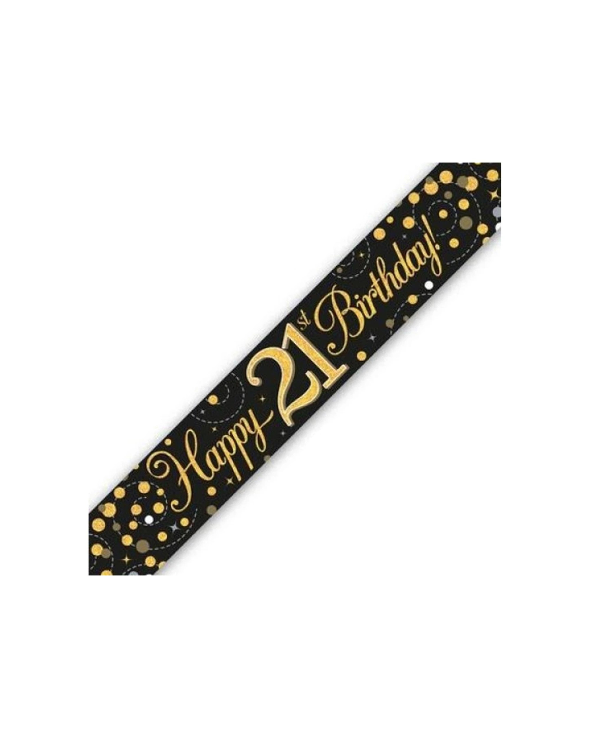 1 Alpen Sparkling Fizz Banner Decoration 21st Birthday 2.7m - Black, 1 of 1