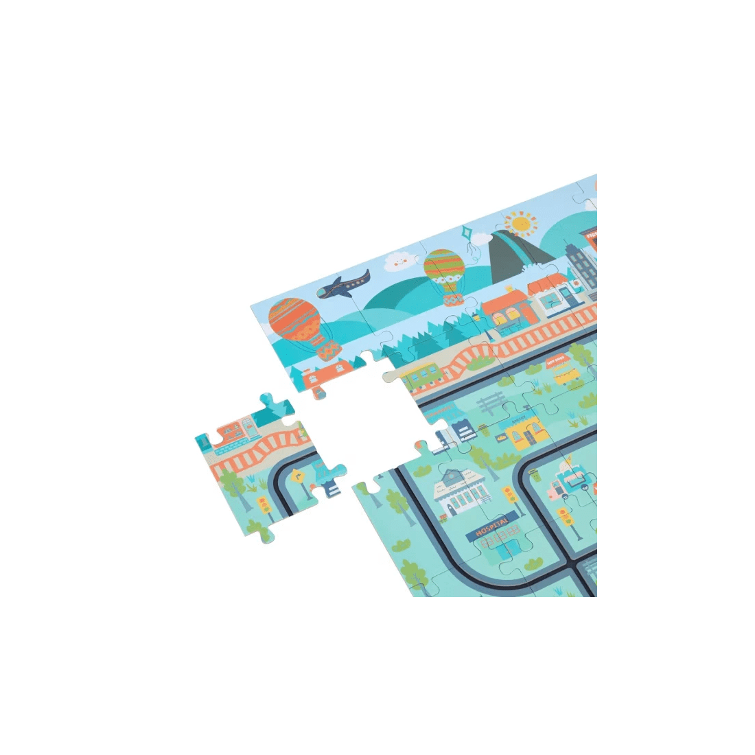 6 30 Piece Urban Jungle Car Track Playmat Puzzle, 6 of 8