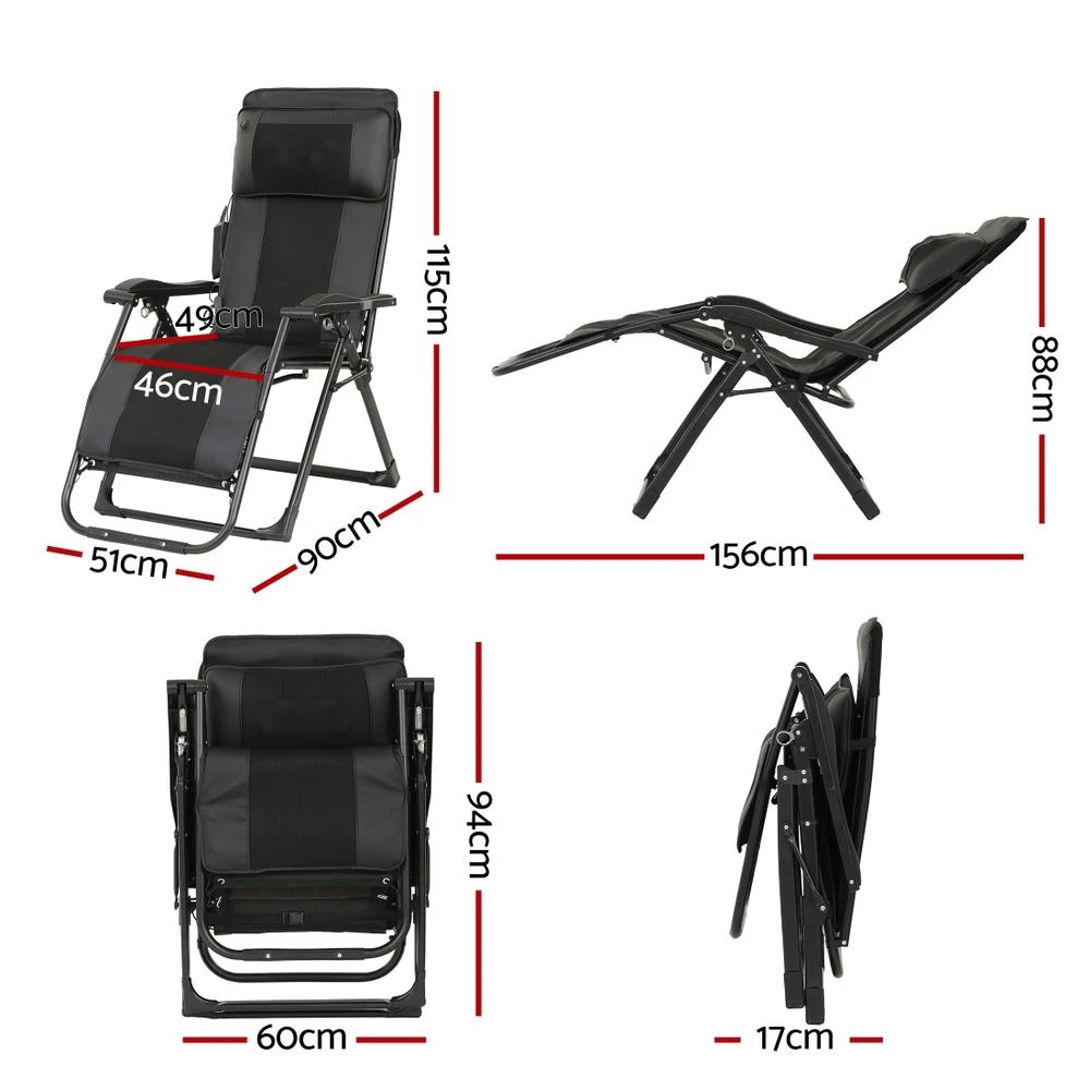 2 Livemor Massage Chair Electric Recliner Home Massager AYAN - Black, 2 of 7