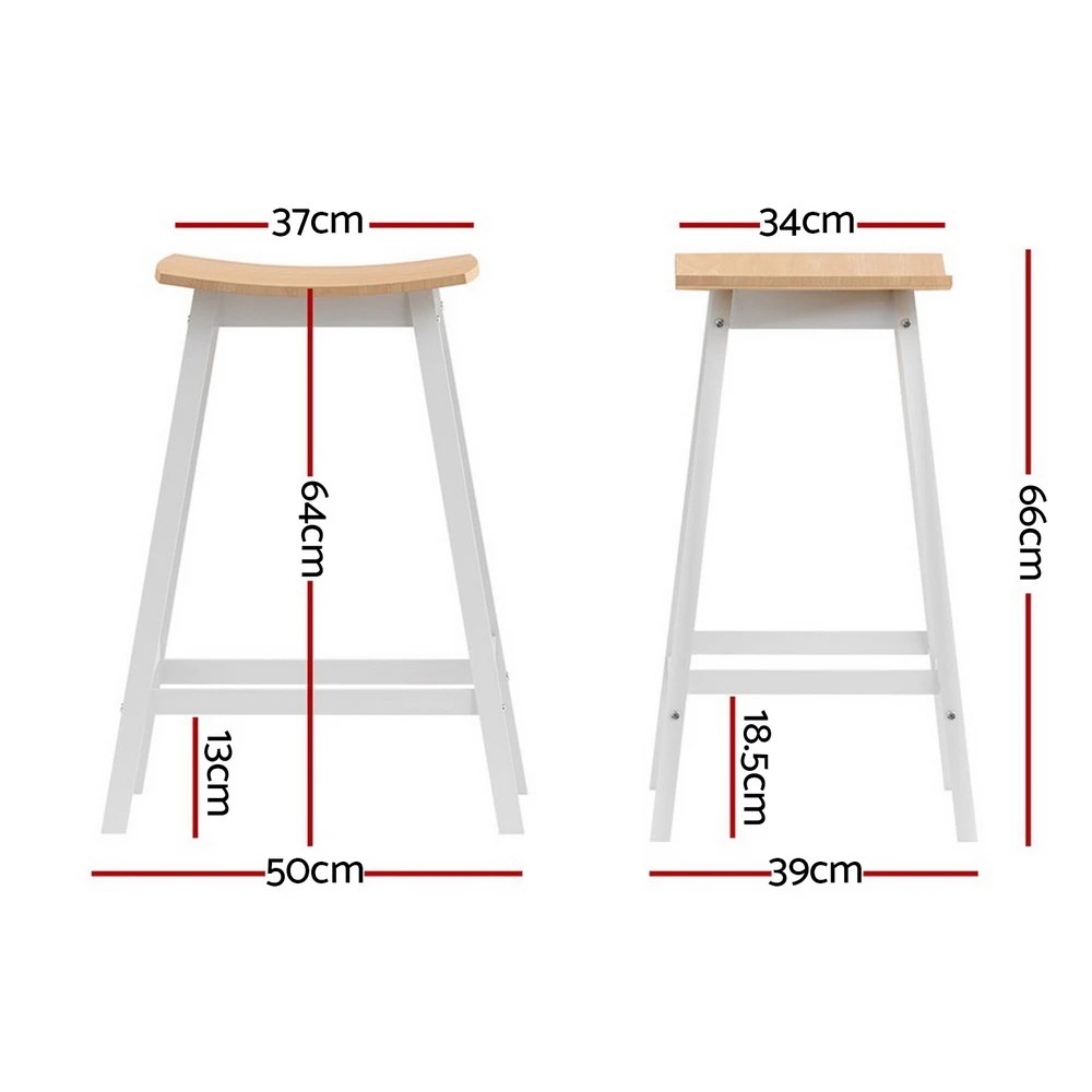 2 Artiss 4x Bar Stools Wooden Chairs - Natural, 2 of 6