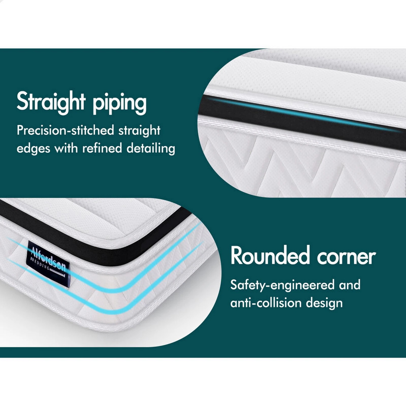 10 Alfordson Mattress 17CM Euro Top Spring Foam Bedding Medium Firm - Queen Bed, 10 of 10