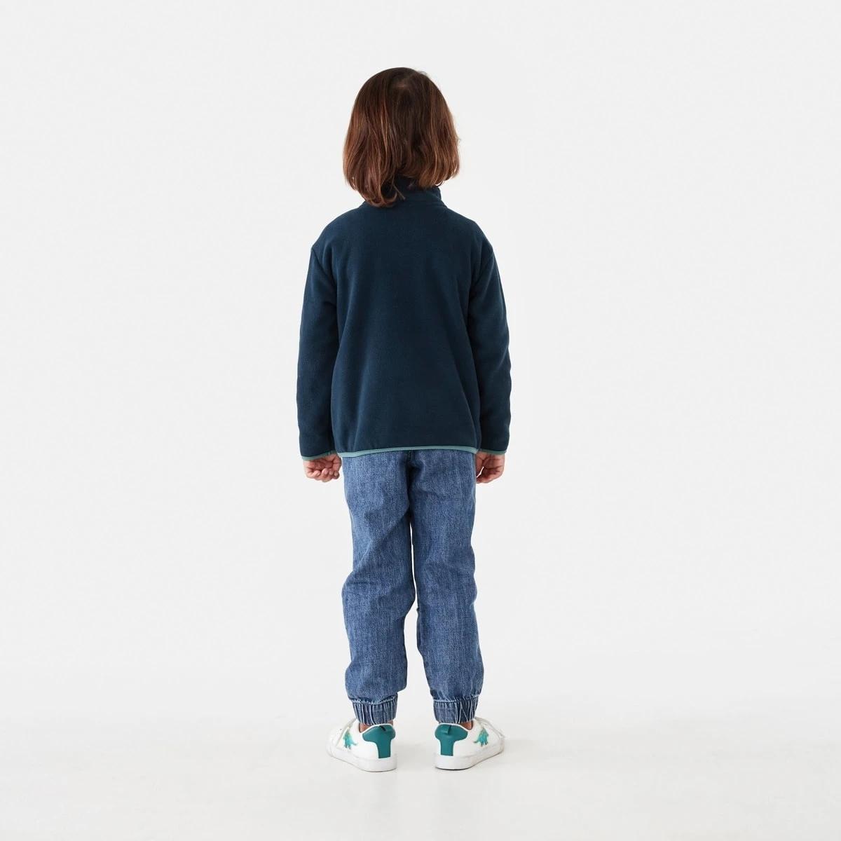 7 Polar Fleece Quarter Zip Sweatshirt Dress Navy, 7 of 9
