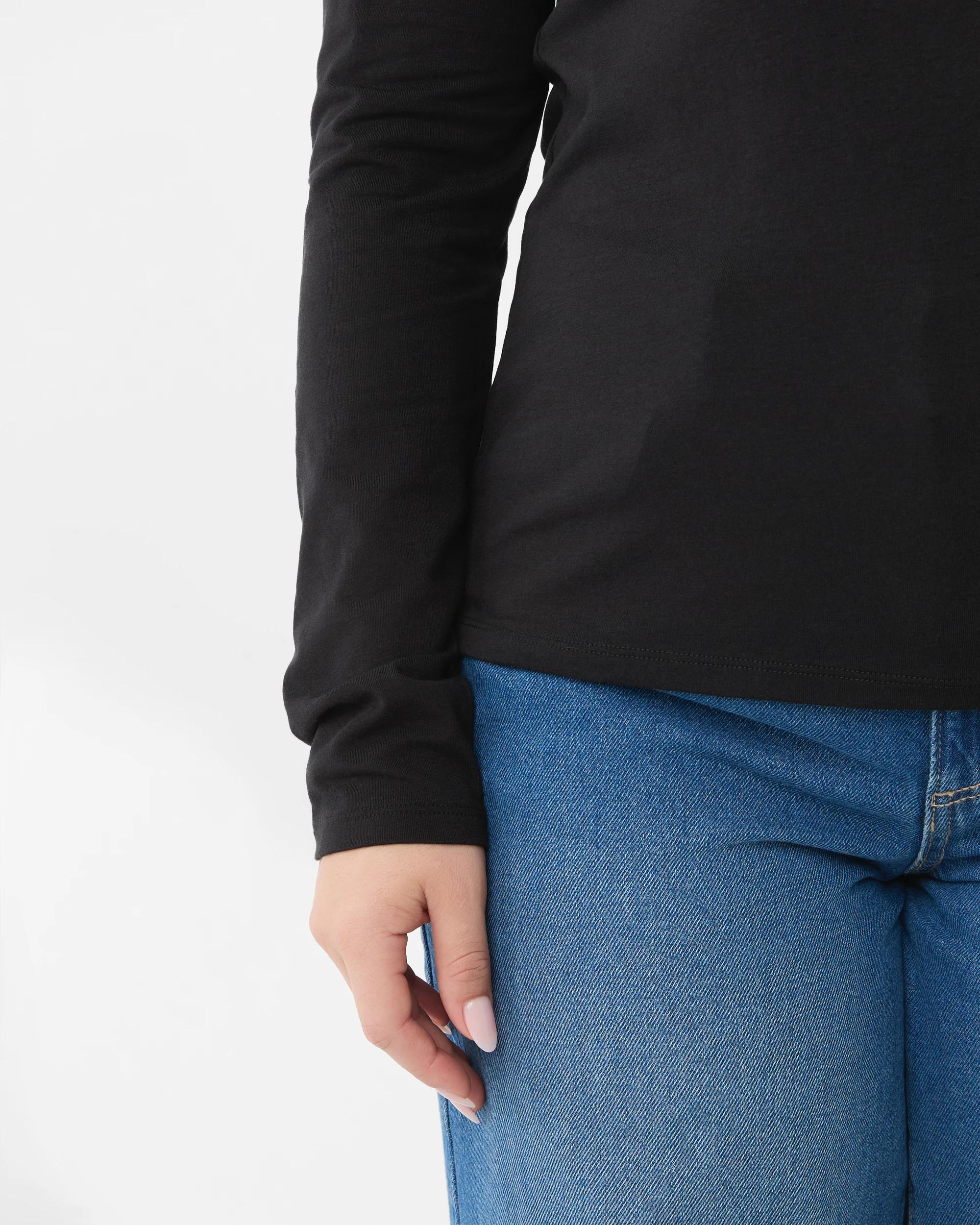 4 Long Sleeve Stretch Crew Neck T-shirt Black, 4 of 6