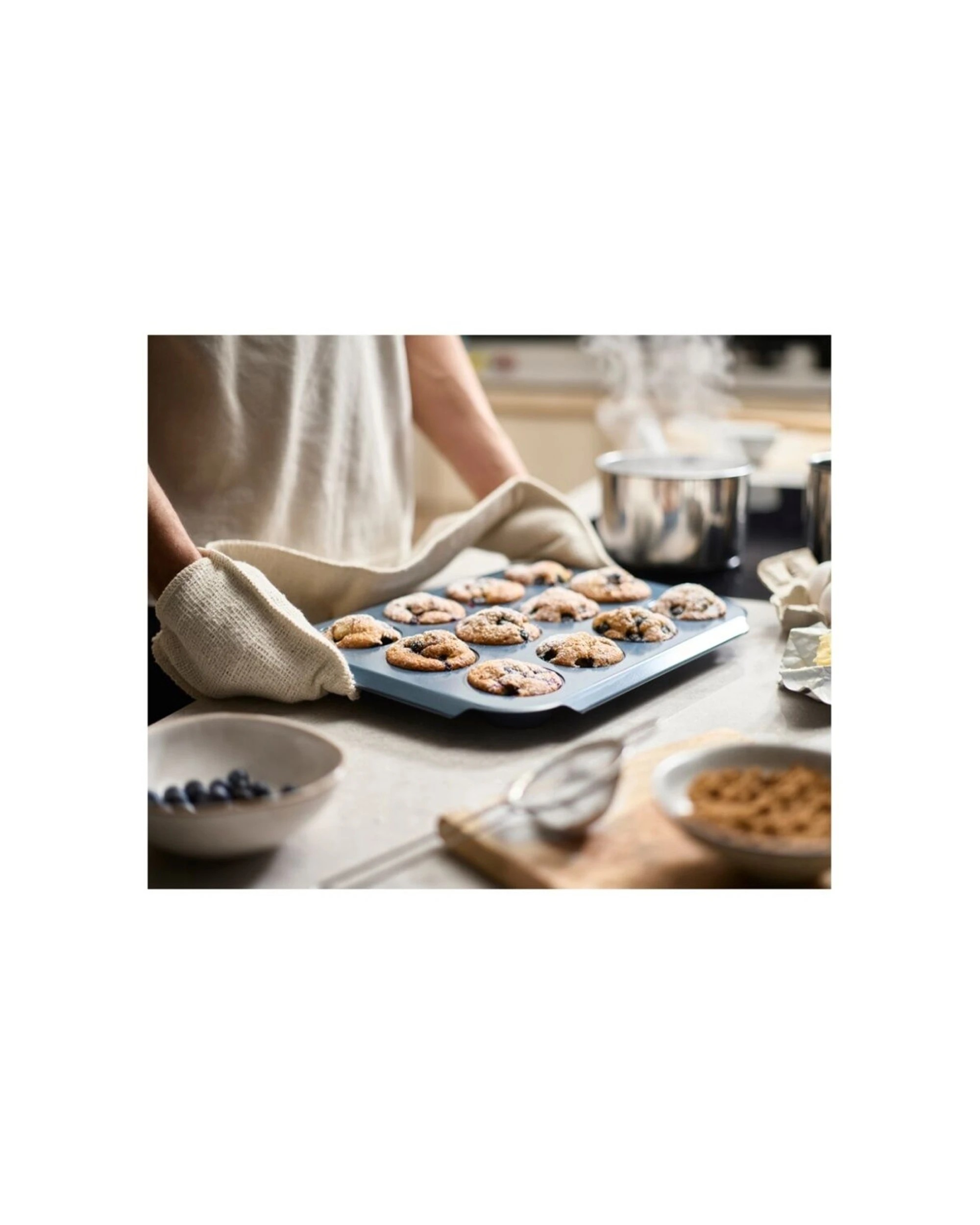 6 Joseph Joseph Carbon Steel Non-Stick Nest Bake 12 Cup Muffin Pan - Blue, 6 of 8