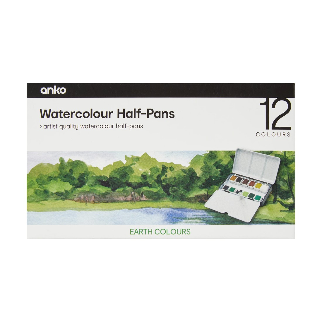 1 12 Pack Watercolour Half-Pans - Earth, 1 of 7