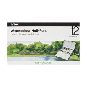 12 Pack Watercolour Half-Pans - Earth