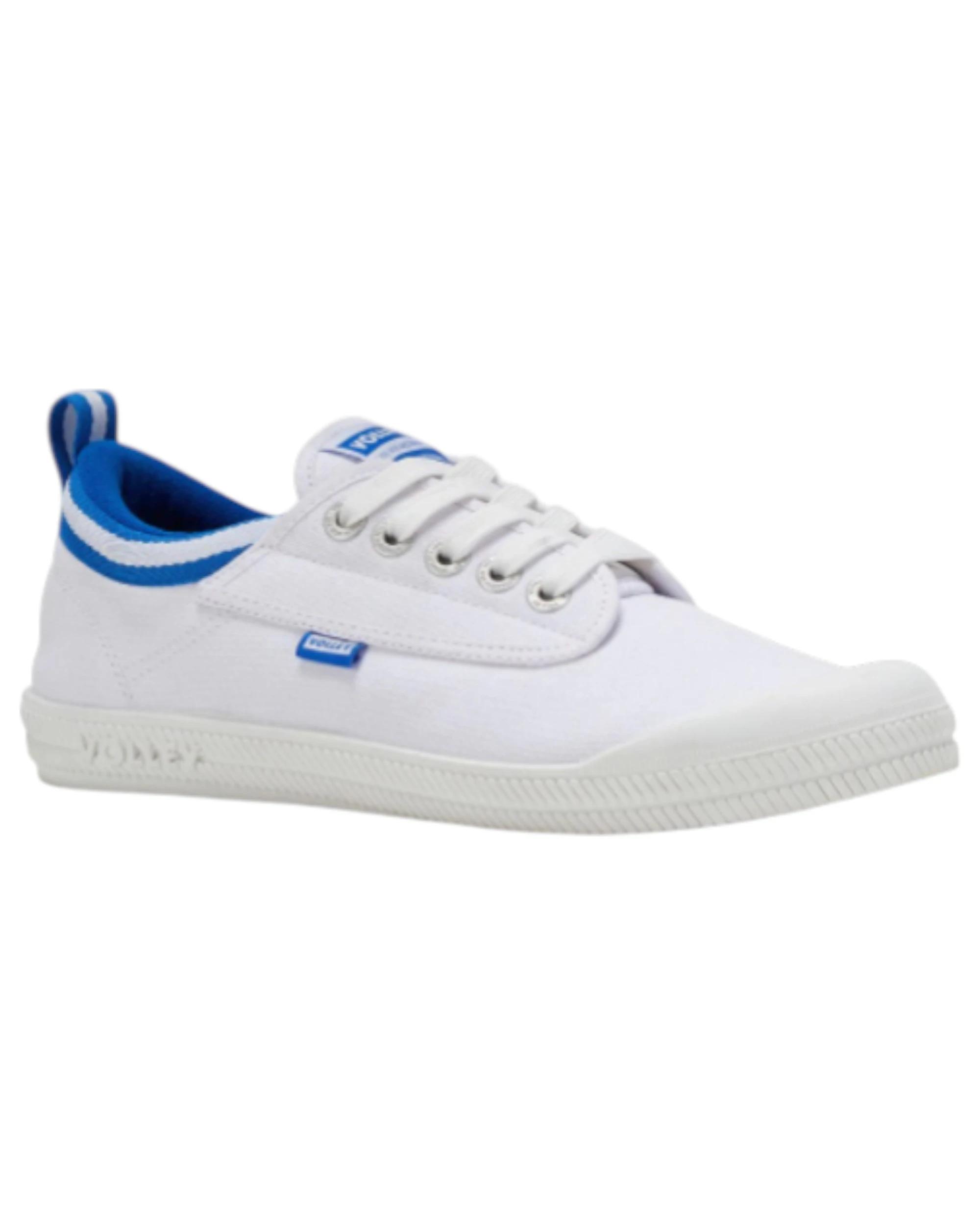 1 Volley Dunlop s International Low Canvas Casual Mens Shoes - White/Blue WHITE/BLUE INTERNATIONAL LOW, 1 of 4
