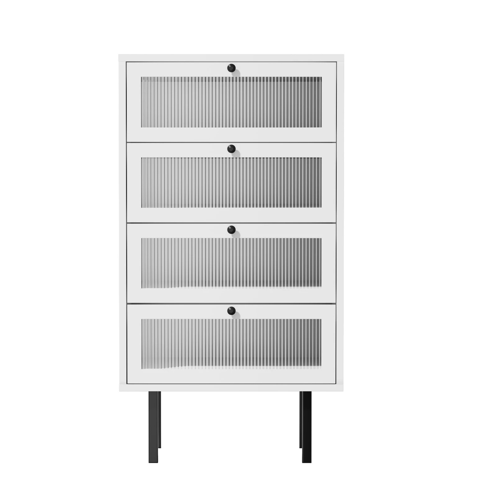 7 Oikiture 4 Chest Of Drawers Tallboy Dresser Storage Cabinet Sideboard
 - White, 7 of 10