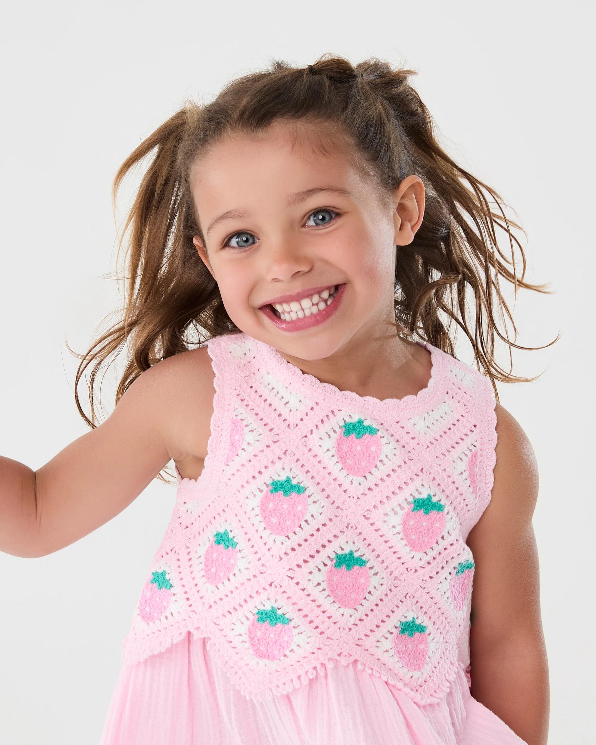 3 Crochet Bib Dress Rose Pink, 3 of 6
