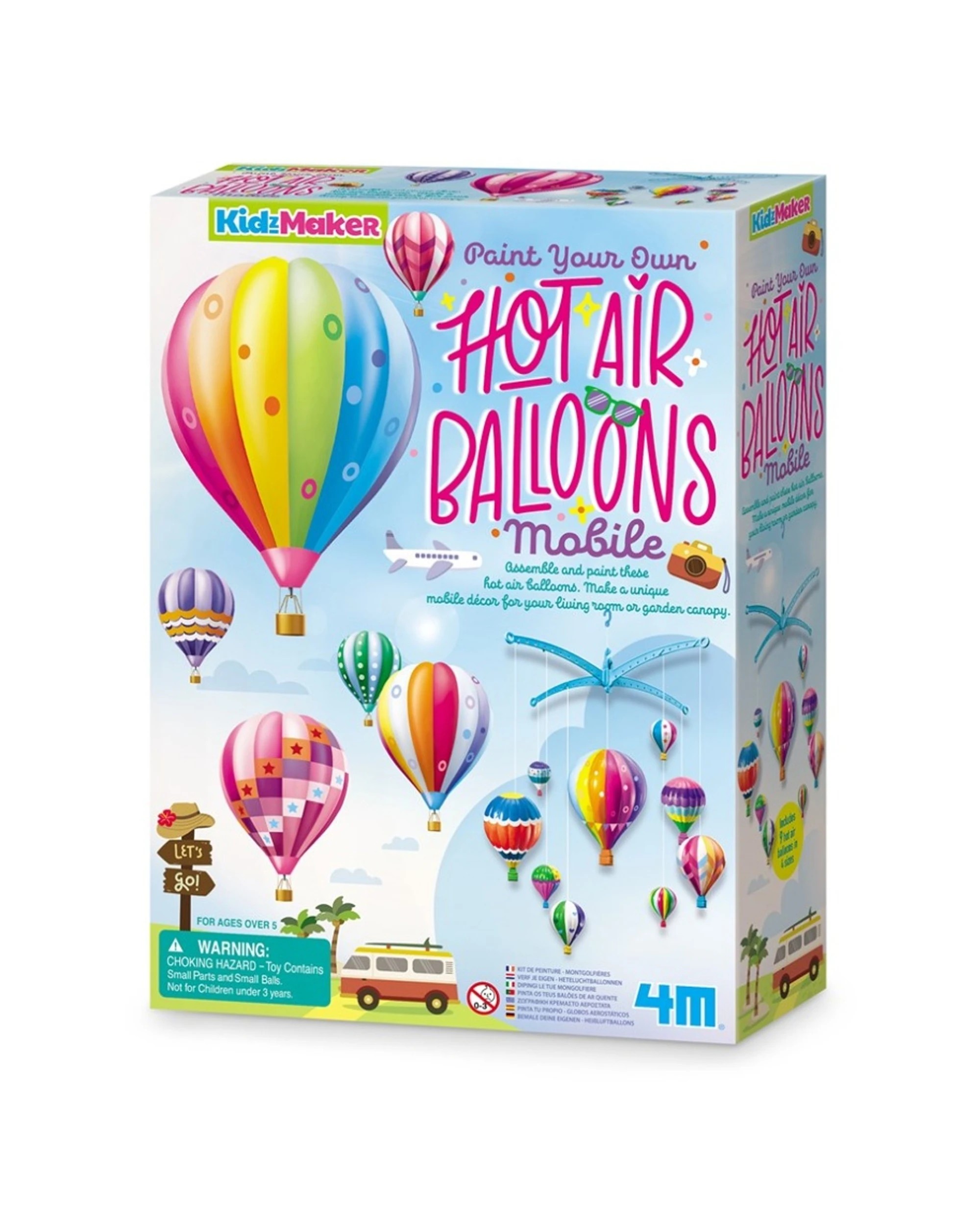 1 4M KidzMaker Hot Air Balloons Mobile Kids Childrens Art Craft Painting Kit - Multi, 1 of 3