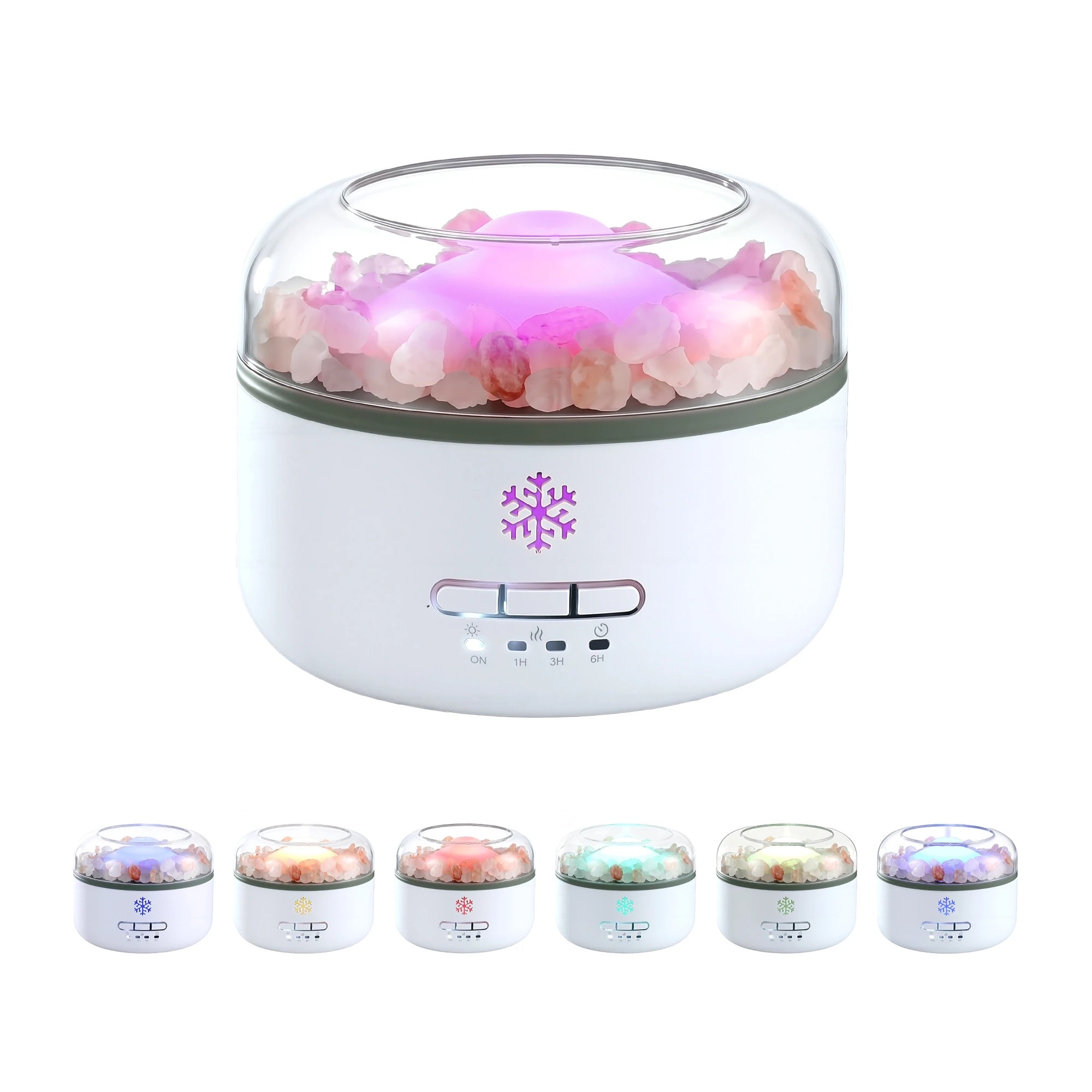 1 Devanti 150ml Salt Lamp Aroma Diffuser Ultrasonic Humidifier Purifier 7 LED, 1 of 3