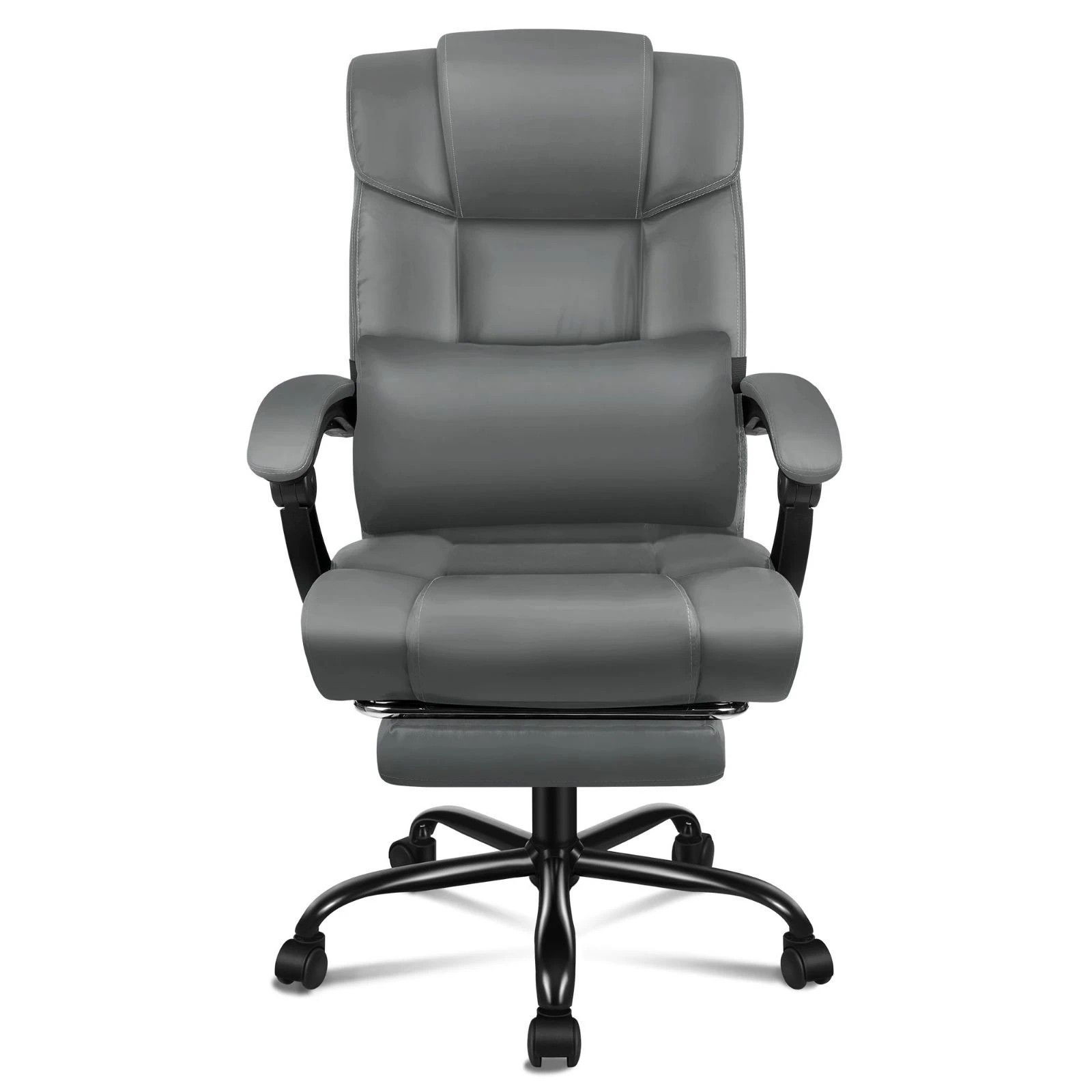 4 Alfordson Office Chair Executive Computer Gaming PU Leather Seat Recliner - Grey, 4 of 10