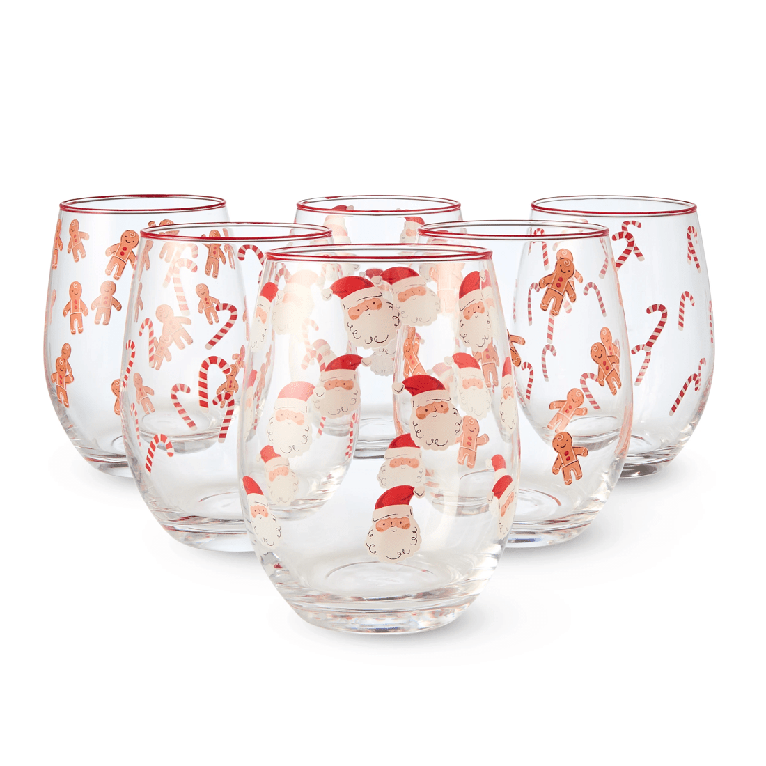 1 6 Novelty Stemless Glasses, 1 of 8