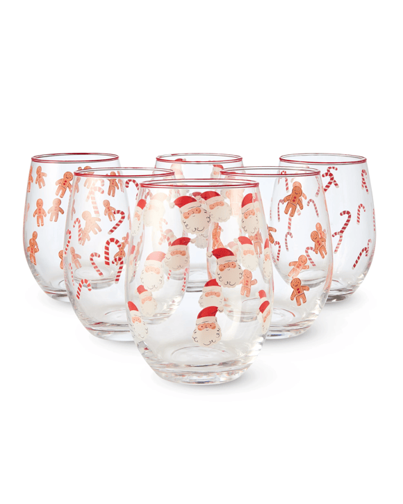 6 Novelty Stemless Glasses
