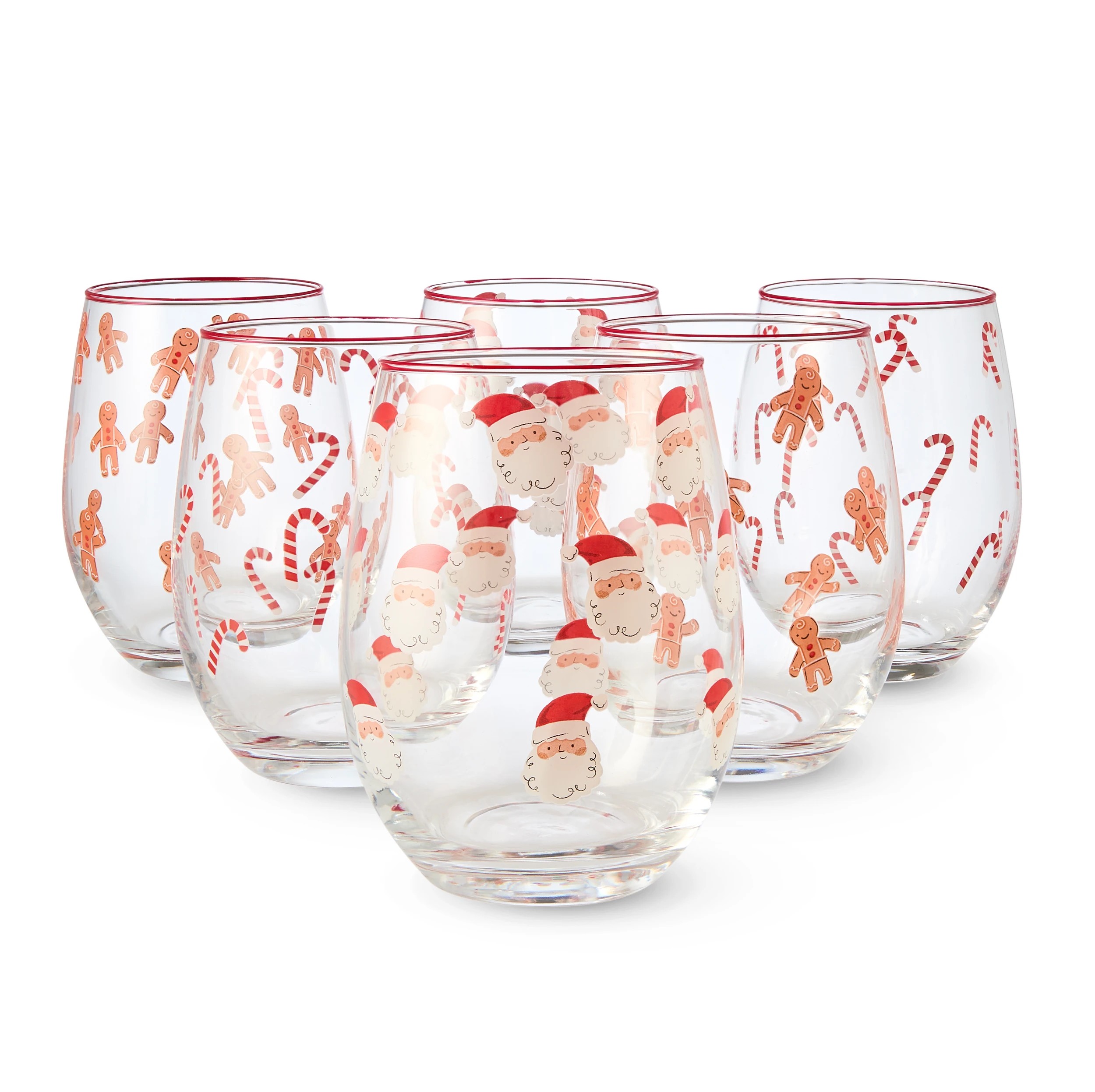 1 6 Novelty Stemless Glasses, 1 of 8