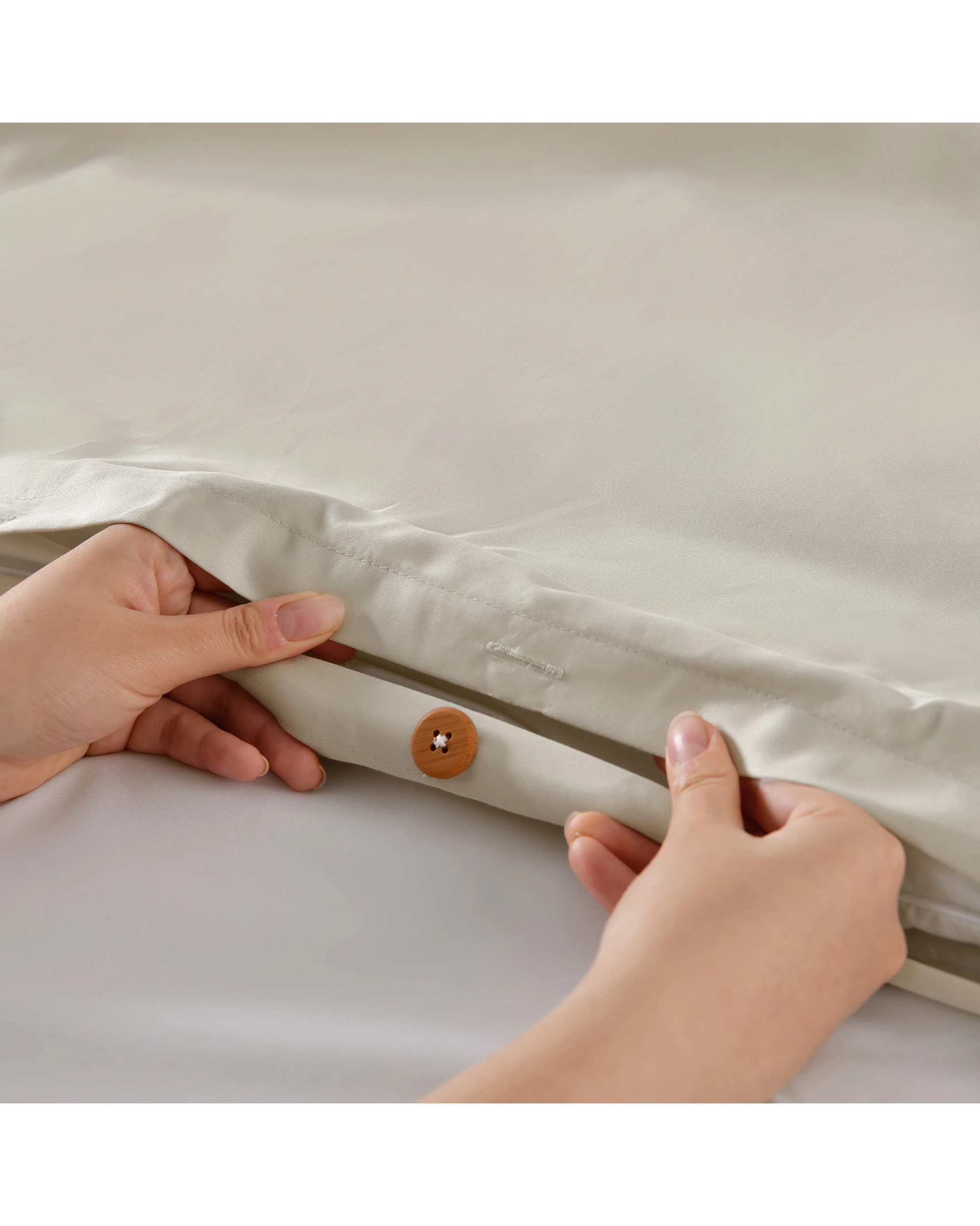 3 Dreamaker 1500TC Cotton Rich Sateen Quilt Cover Set - King Bed - Oat, 3 of 7