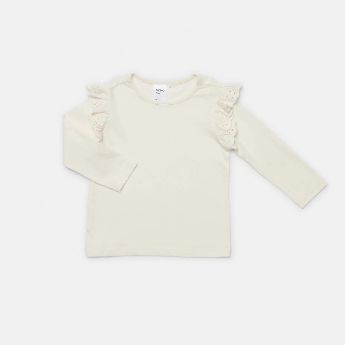 5 3 Pack Long Sleeve Broderie T-shirt Green Grey, 5 of 8