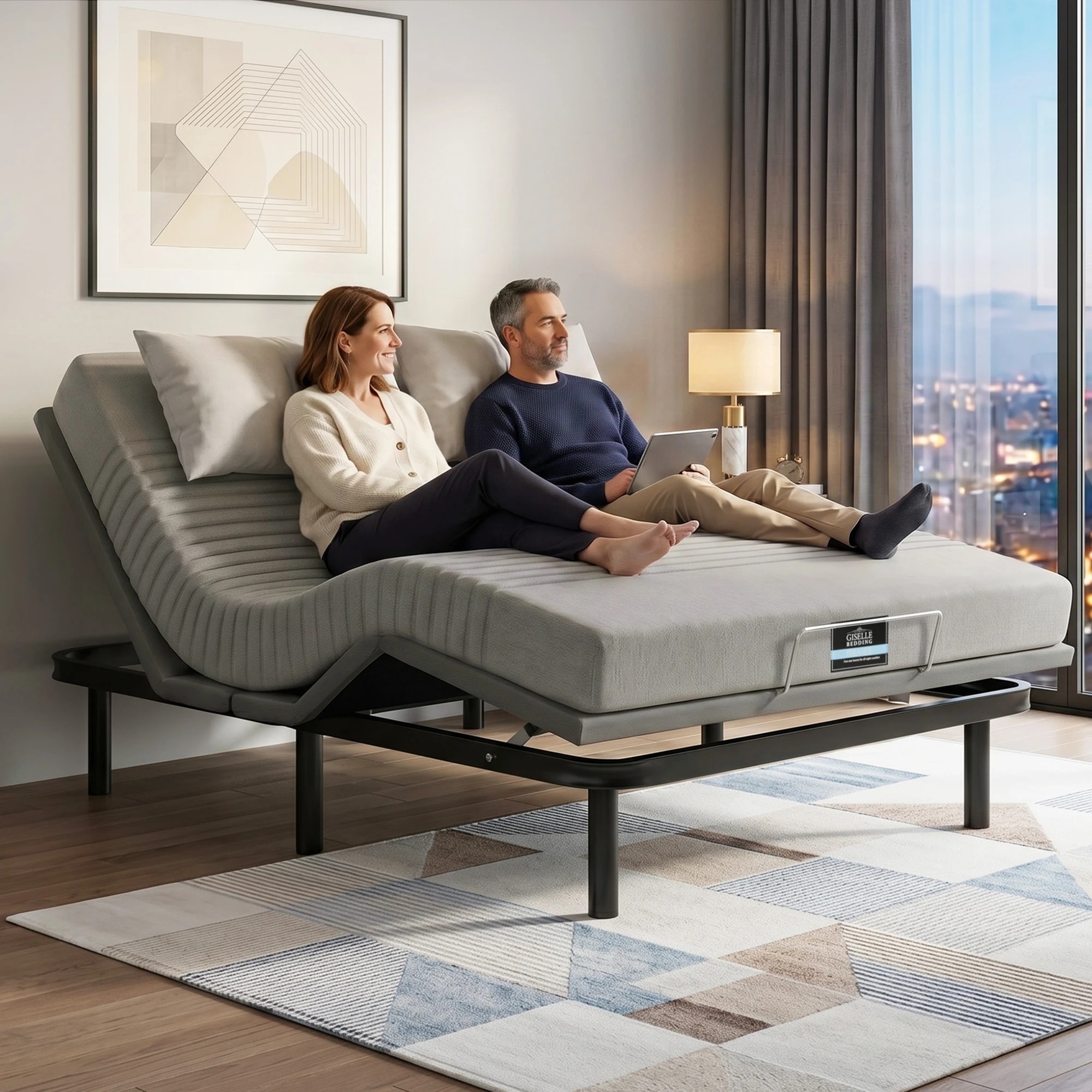 10 Artiss Queen Electric Adjustable Beds and Giselle Memory Foam Mattress Bundle - Multi, 10 of 10