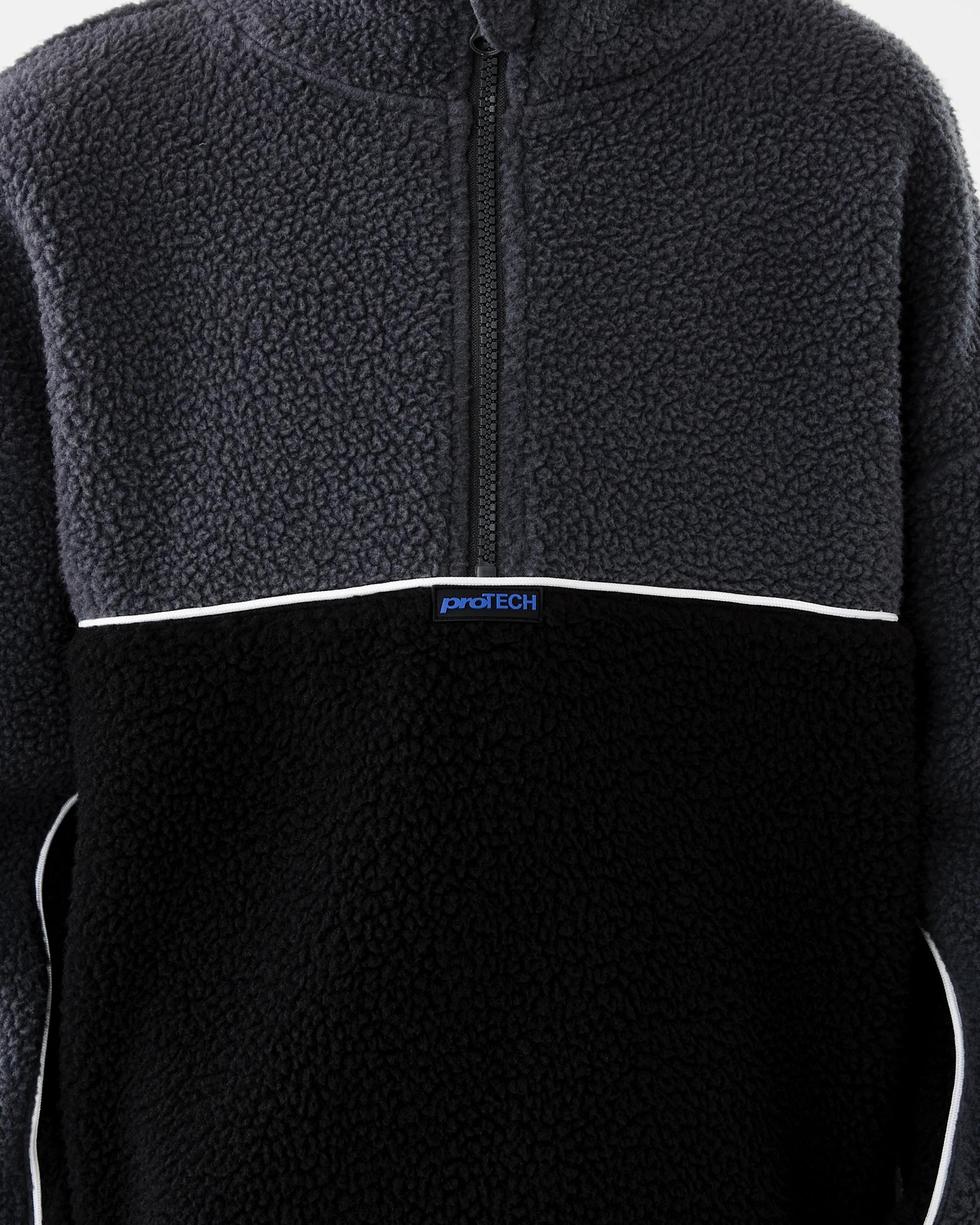 5 Polar Fleece Quarter Zip Sweatshirt Blk Sand, 5 of 8