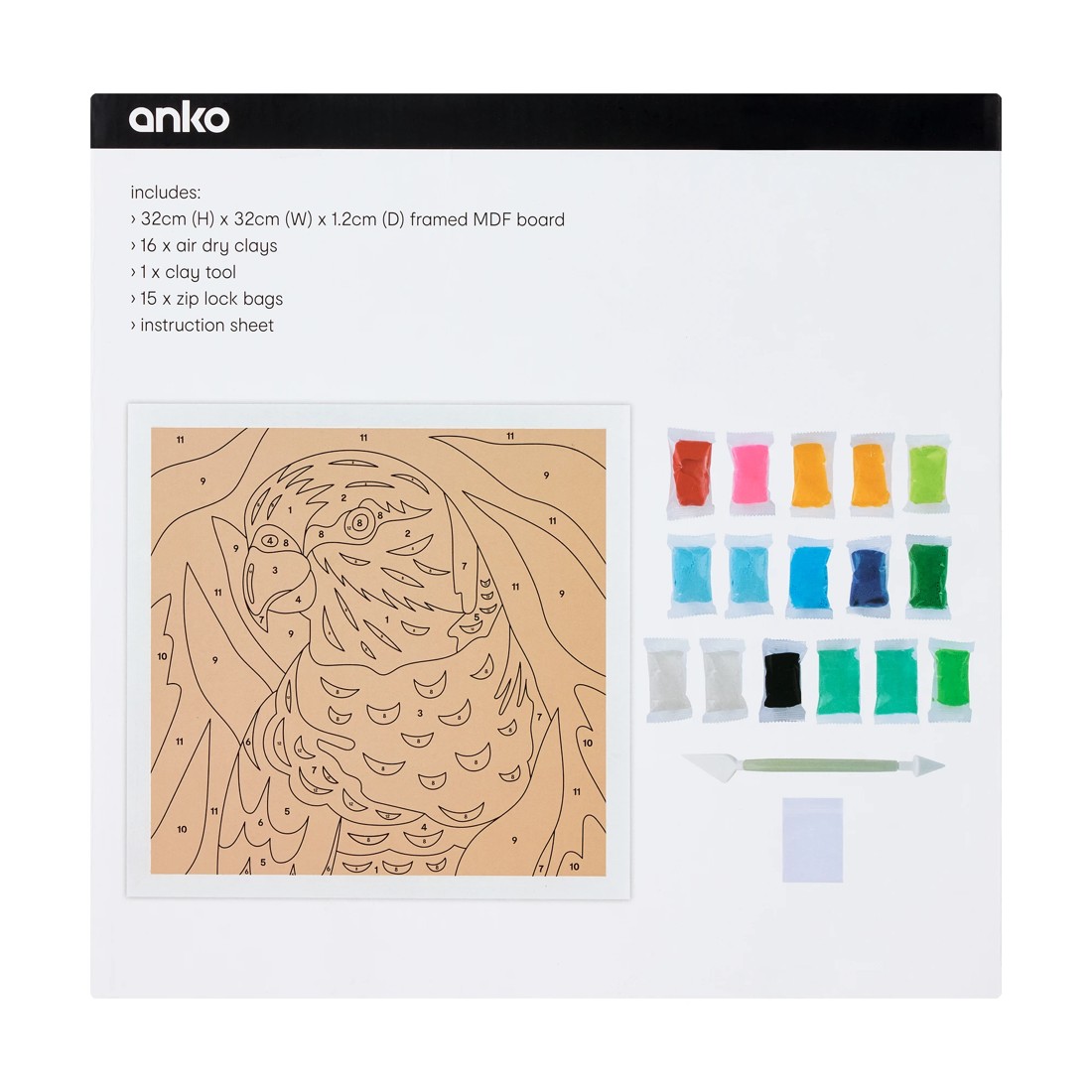 3 Clay by Number Sensory Art Kit - Parrot, 3 of 3