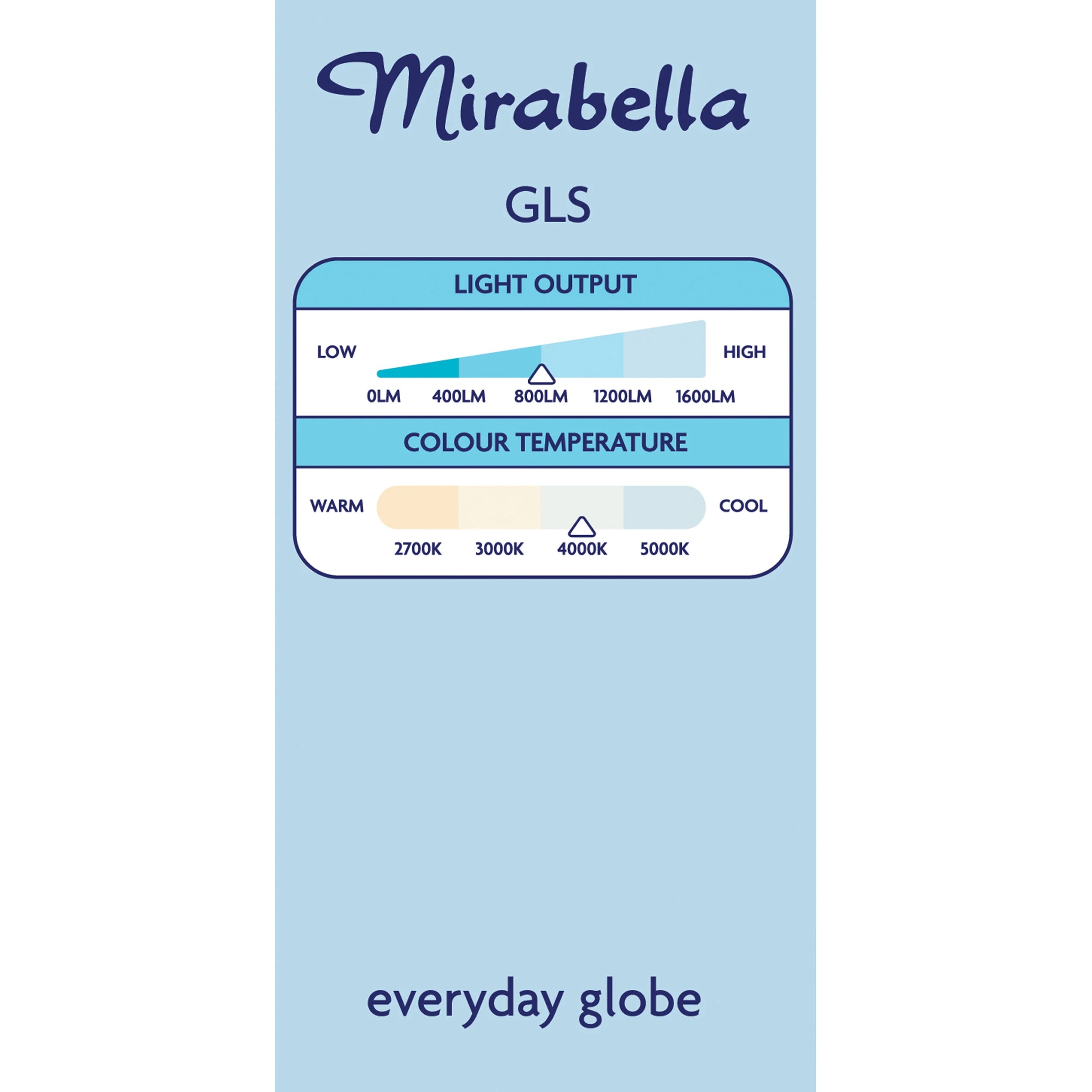 4 Mirabella E27 9W LED Cool White GLS Everyday Globe, 4 of 6