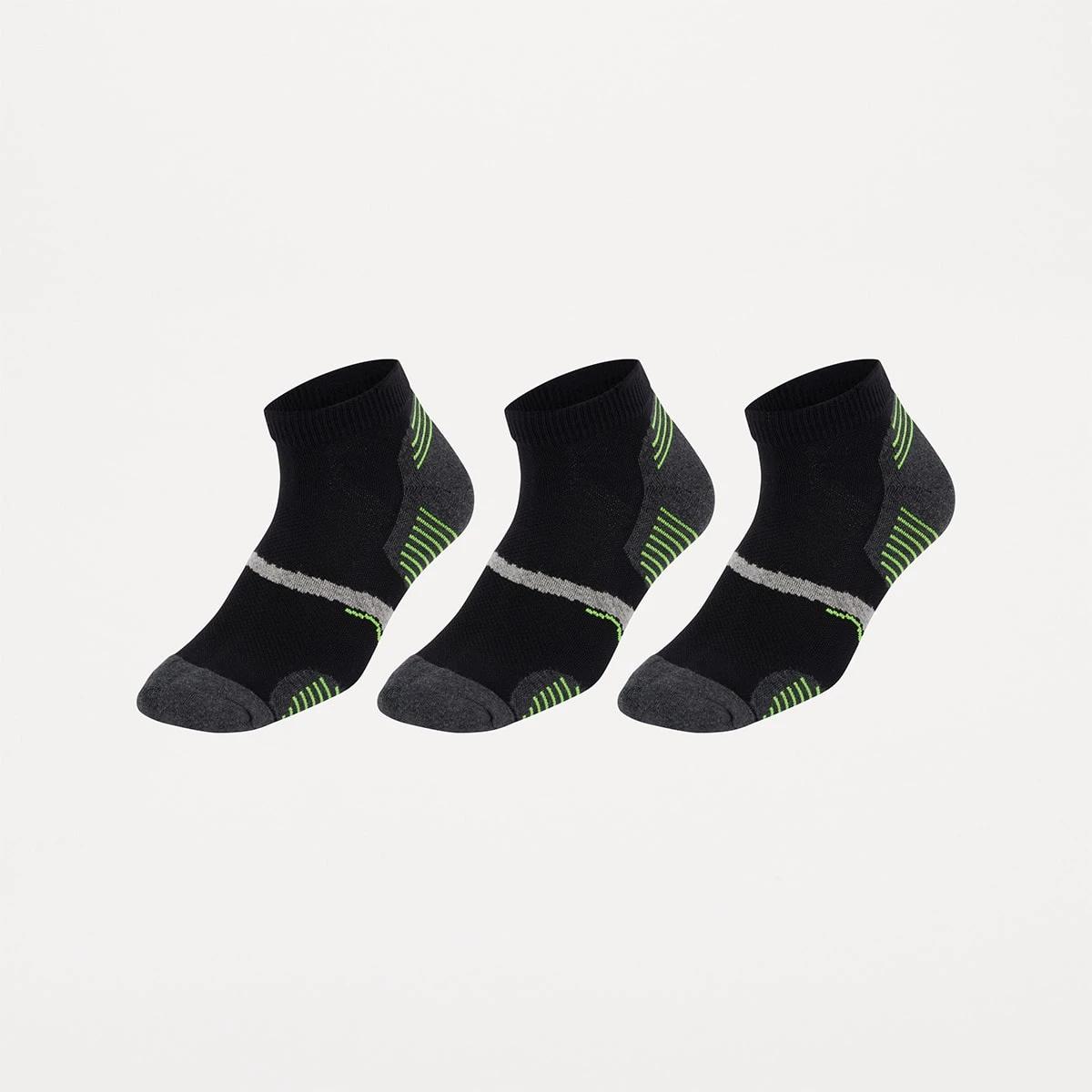 1 3 Pack Running Socks Black, 1 of 3