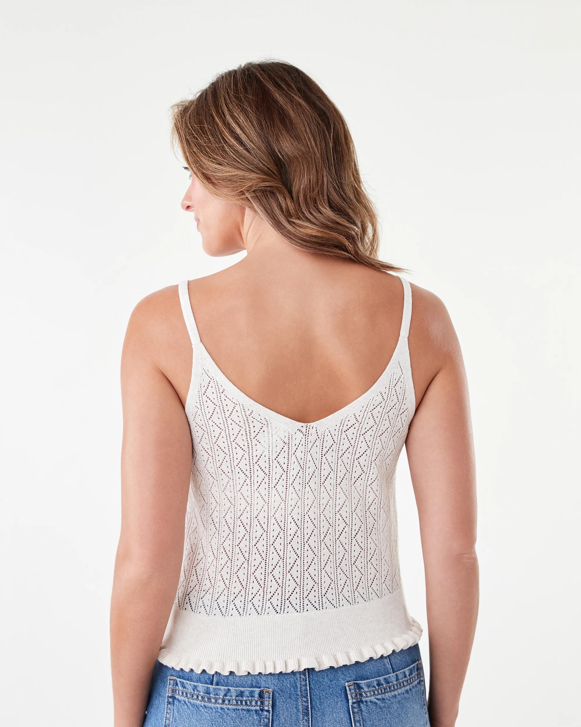 3 Pointelle Cami Cld White, 3 of 7
