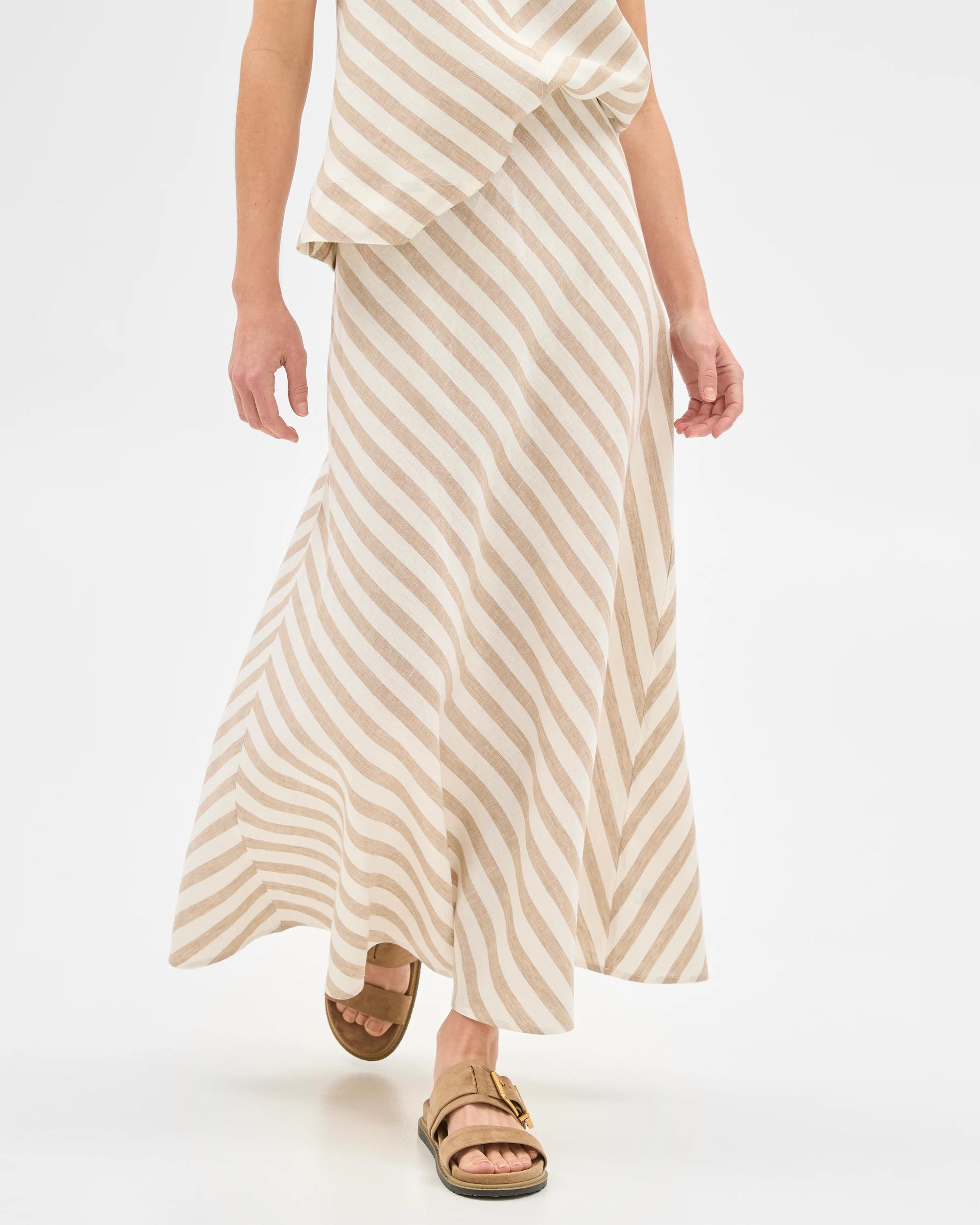 4 Target European Linen Bias Cut Midi Skirt CHEVRON STRIPE, 4 of 6