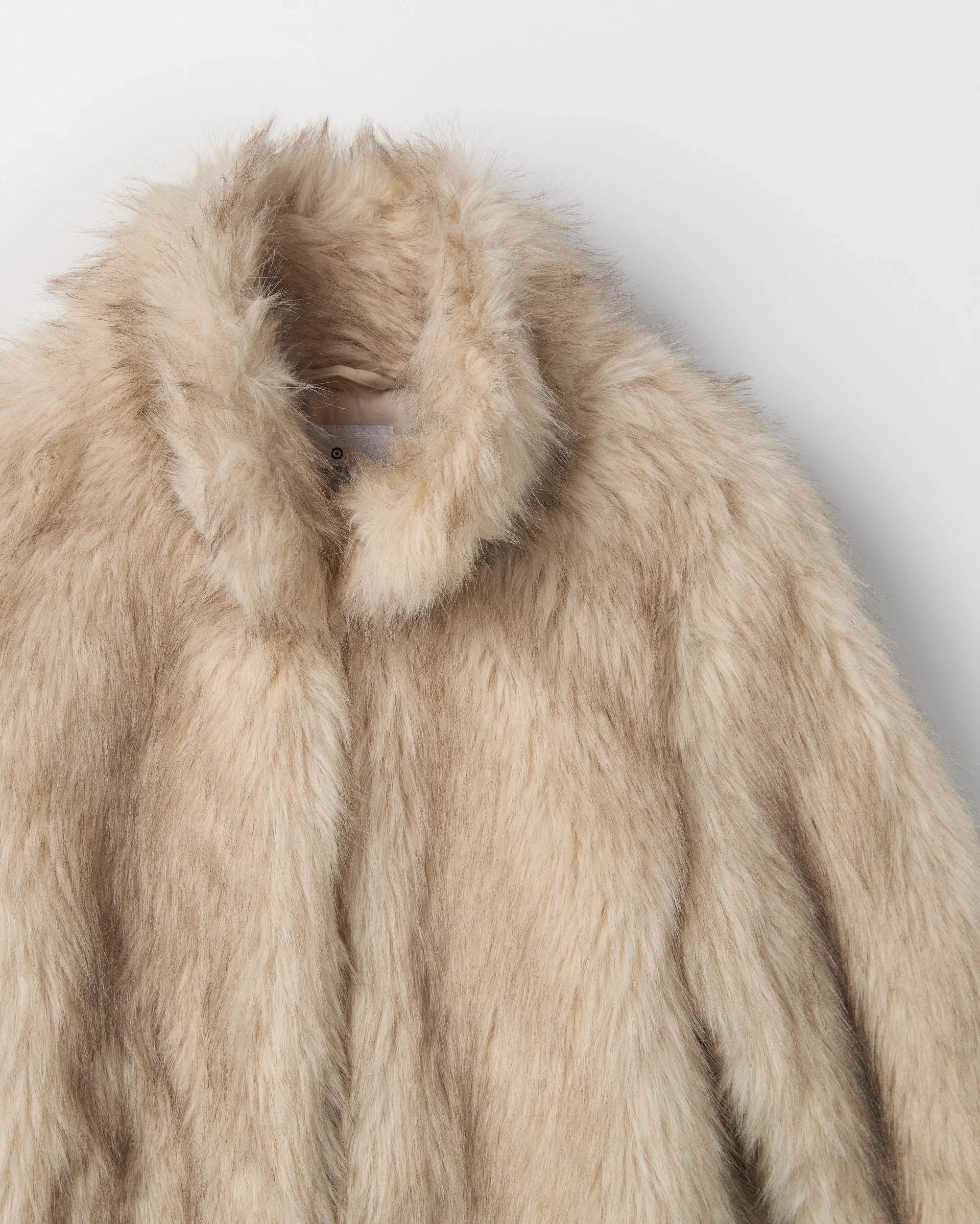 7 Target Kids Faux Fur Longline Jacket CREAM, 7 of 7