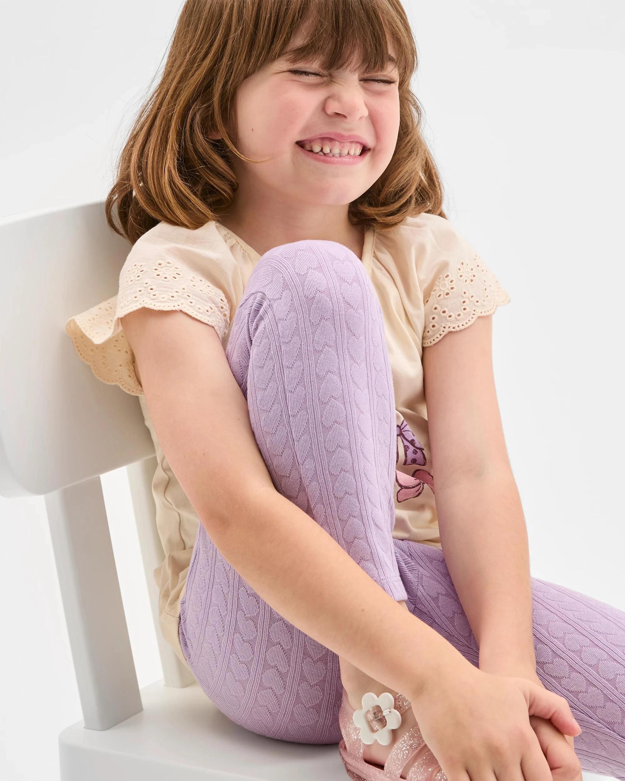 3 Target Kids Heart Rib Leggings PURPLE, 3 of 5