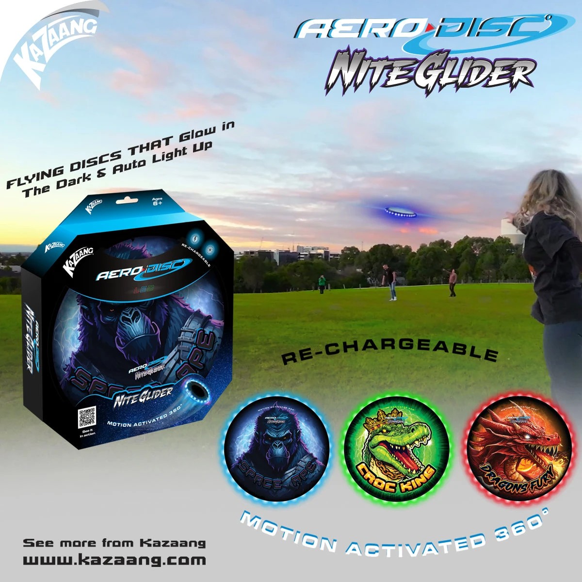 3 Kazaang Aero Disc Nite Glider - Space Ape, 3 of 8