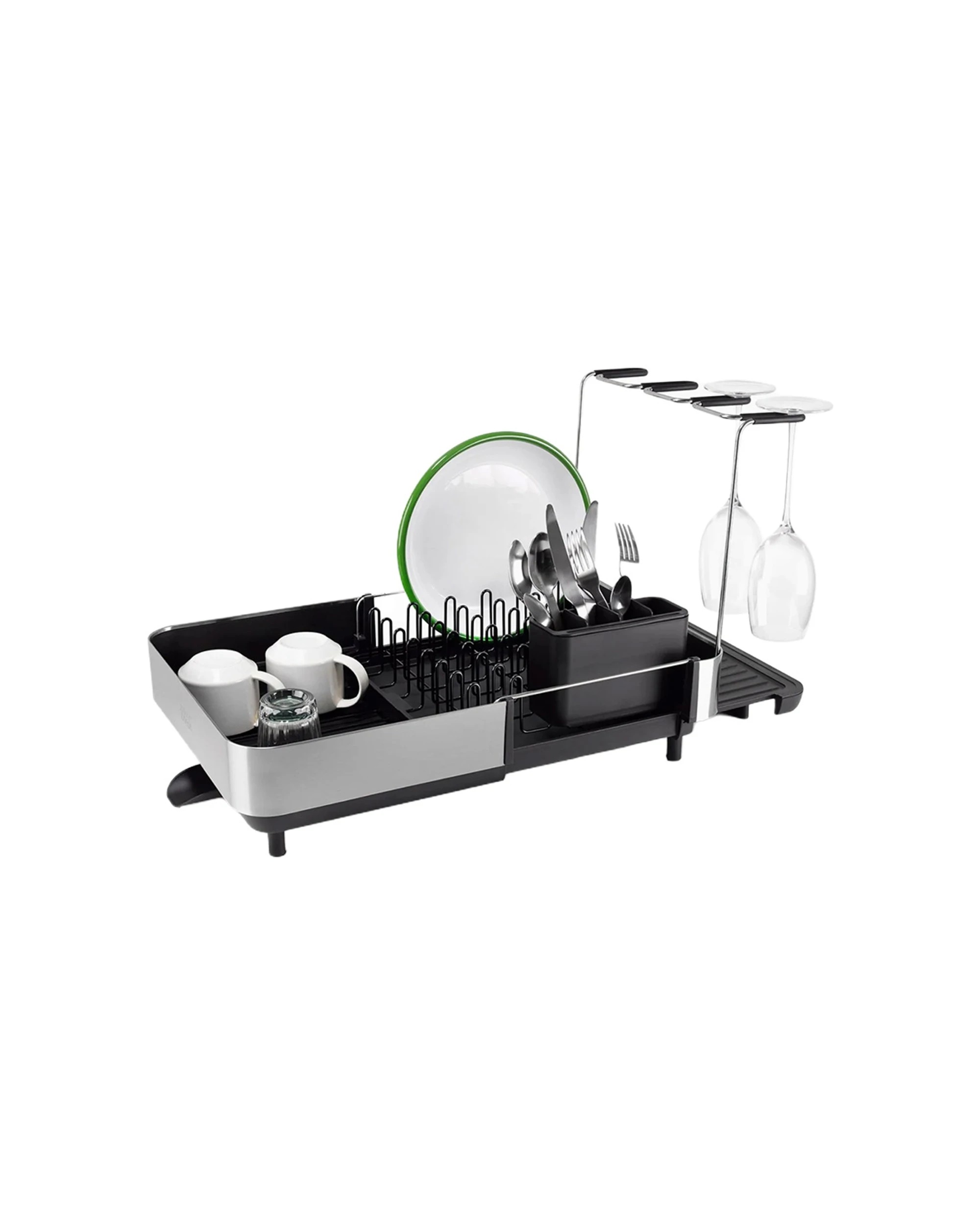 1 Joseph Joseph Extend Steel Plus Kitchen Dish Drying Rack - Black, 1 of 4