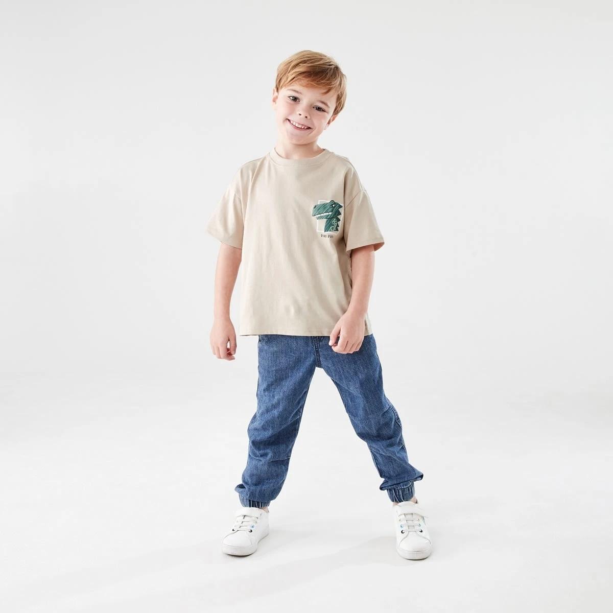 6 Short Sleeve Oversized Print T-shirt DINO DUDES NATURAL ECRU, 6 of 7