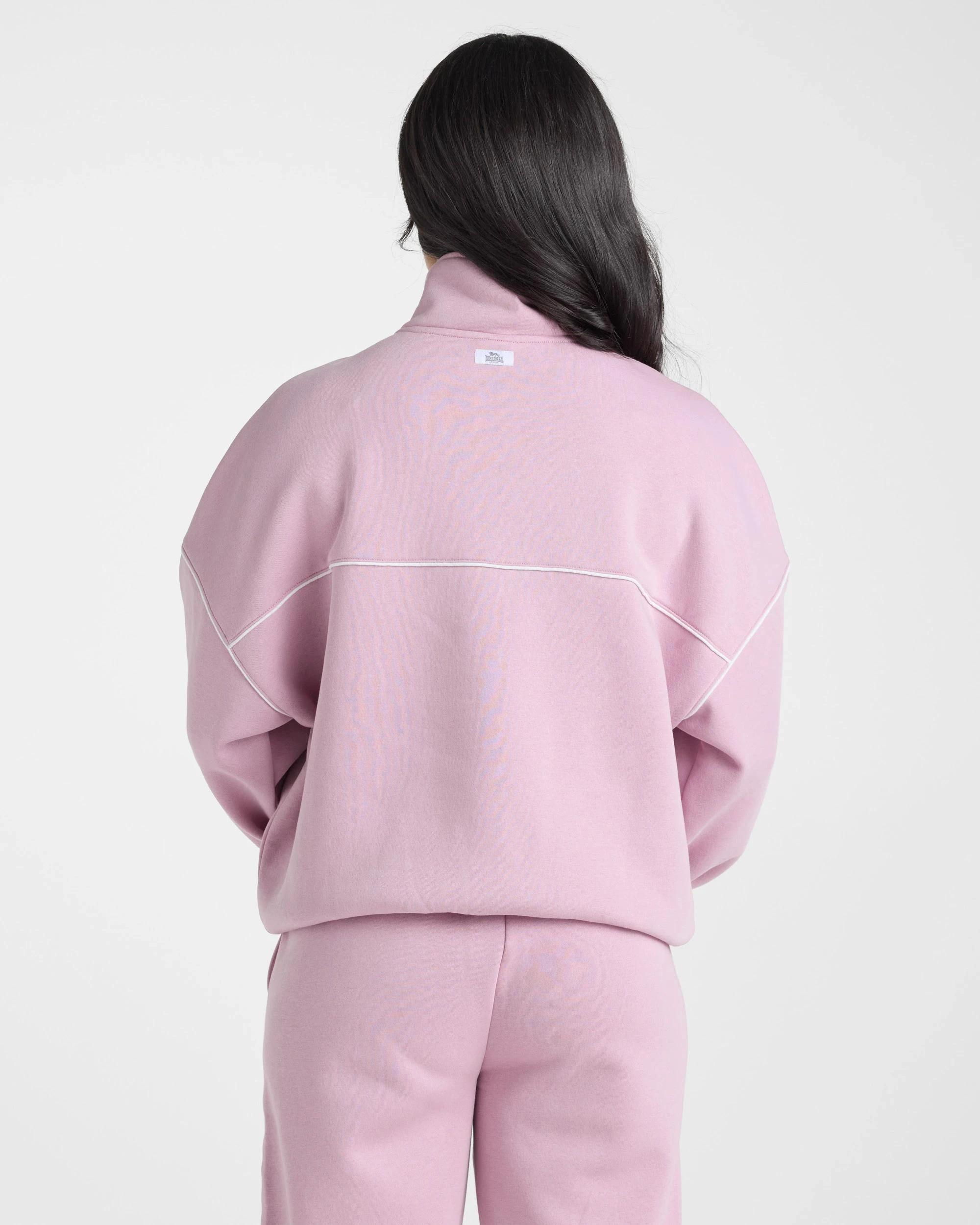 2 Lonsdale London 1/4 Zip Sweat ‑ Dusty Pink DUSTY PINK, 2 of 5