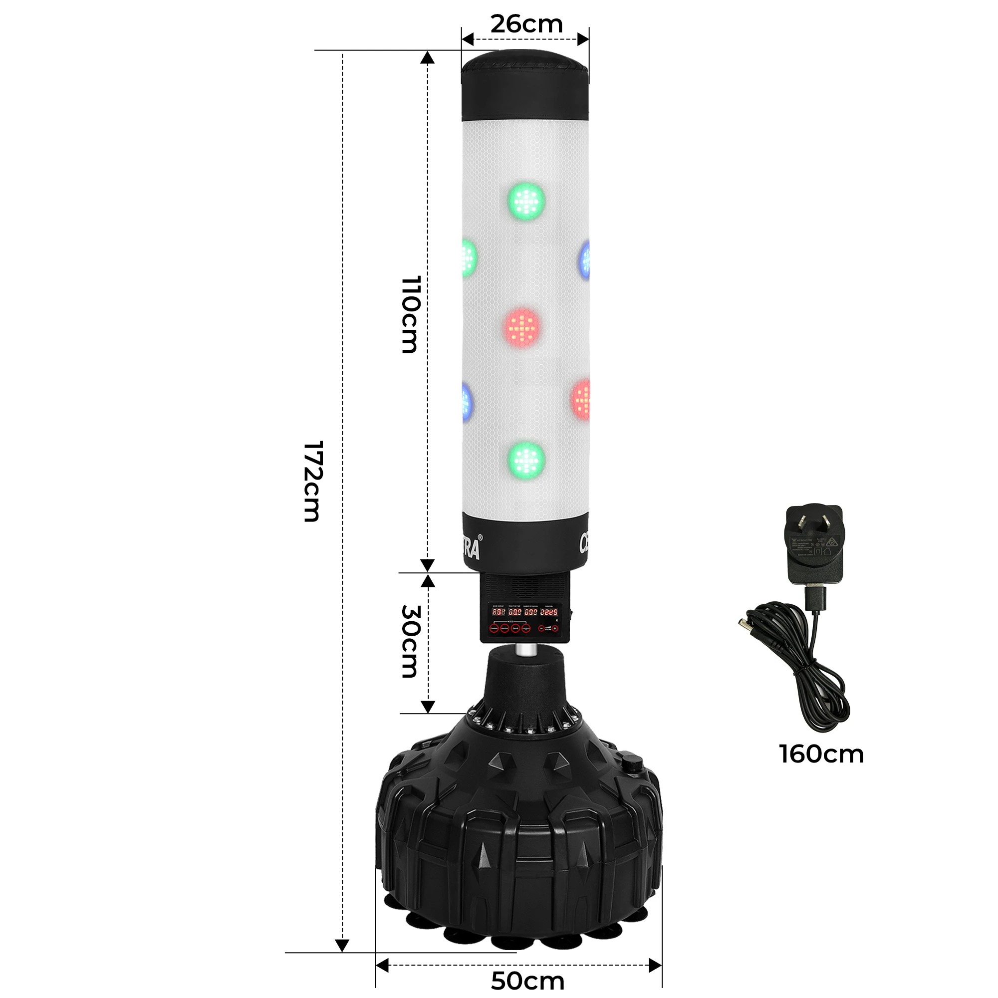 3 Centra Punching Boxing Bag Stand Electronic Counter Music LED Kick Gym Training, 3 of 9