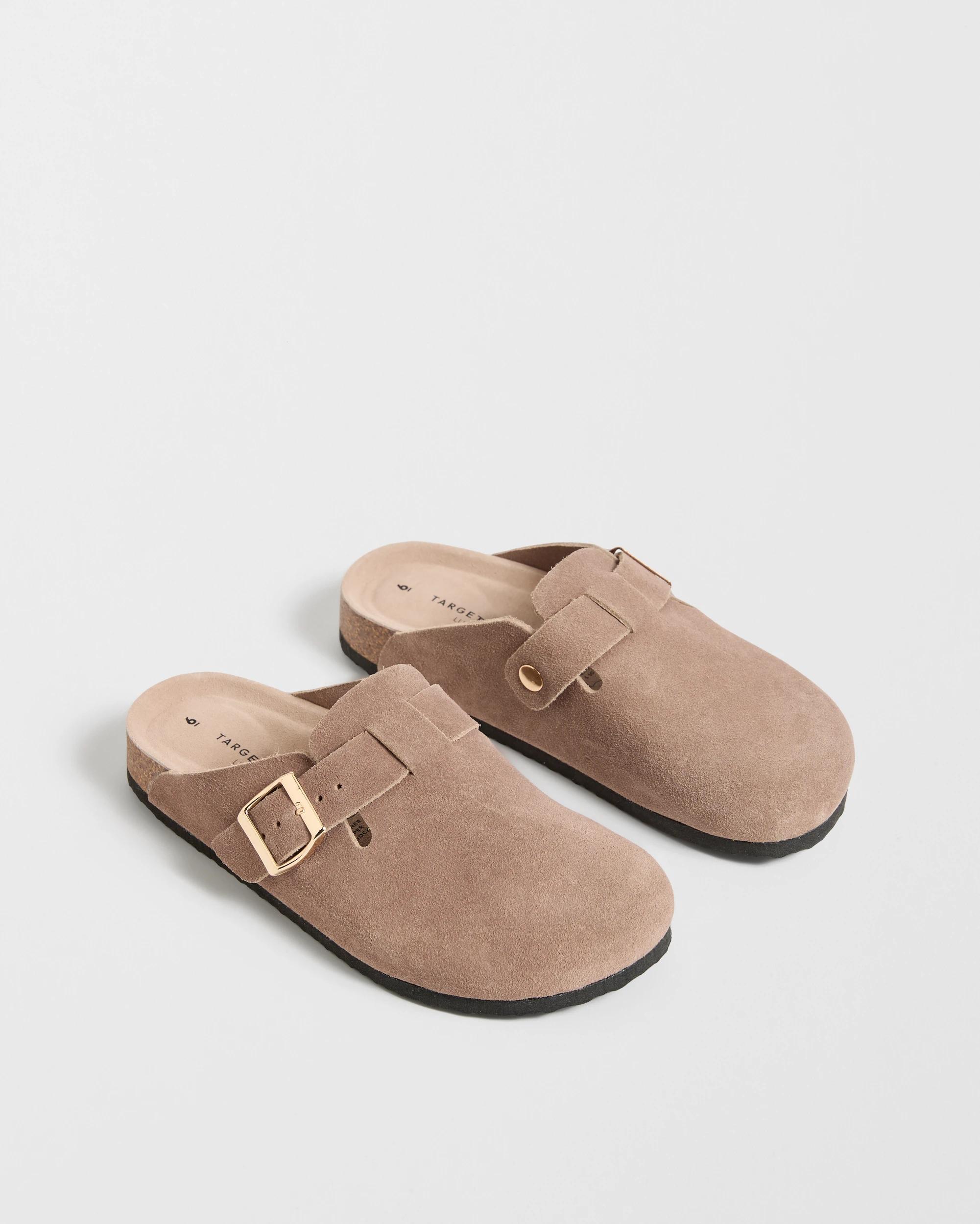 2 Target Woman Laylah Genuine Suede Leather Moulded Cork Mule Flats MOCHA, 2 of 3