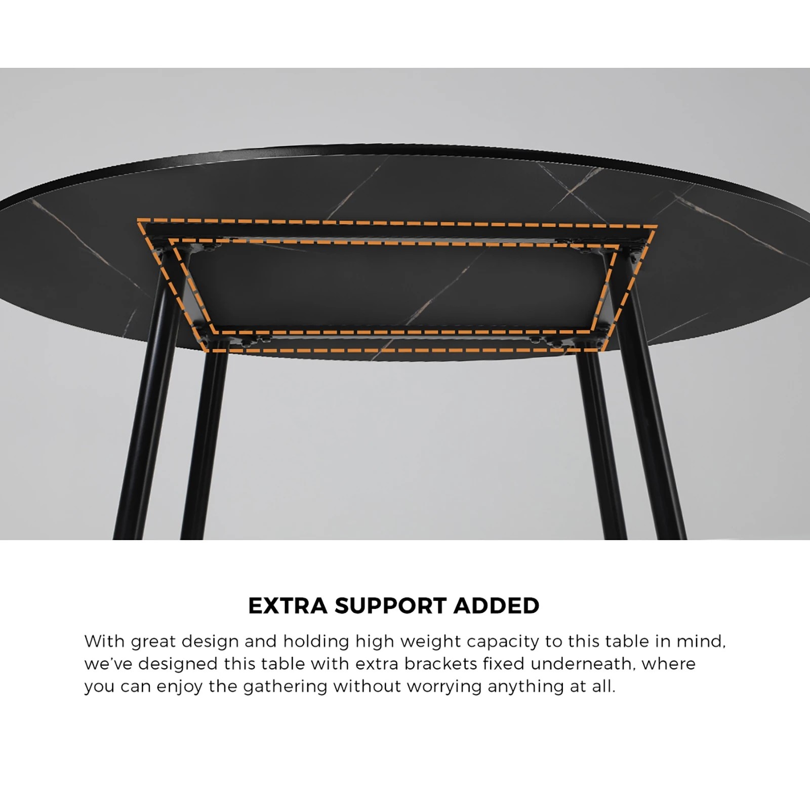 4 Oikiture 110cm Round Dining Table With 4pcs Dining Chairs Pu Leather
 - Black, 4 of 10